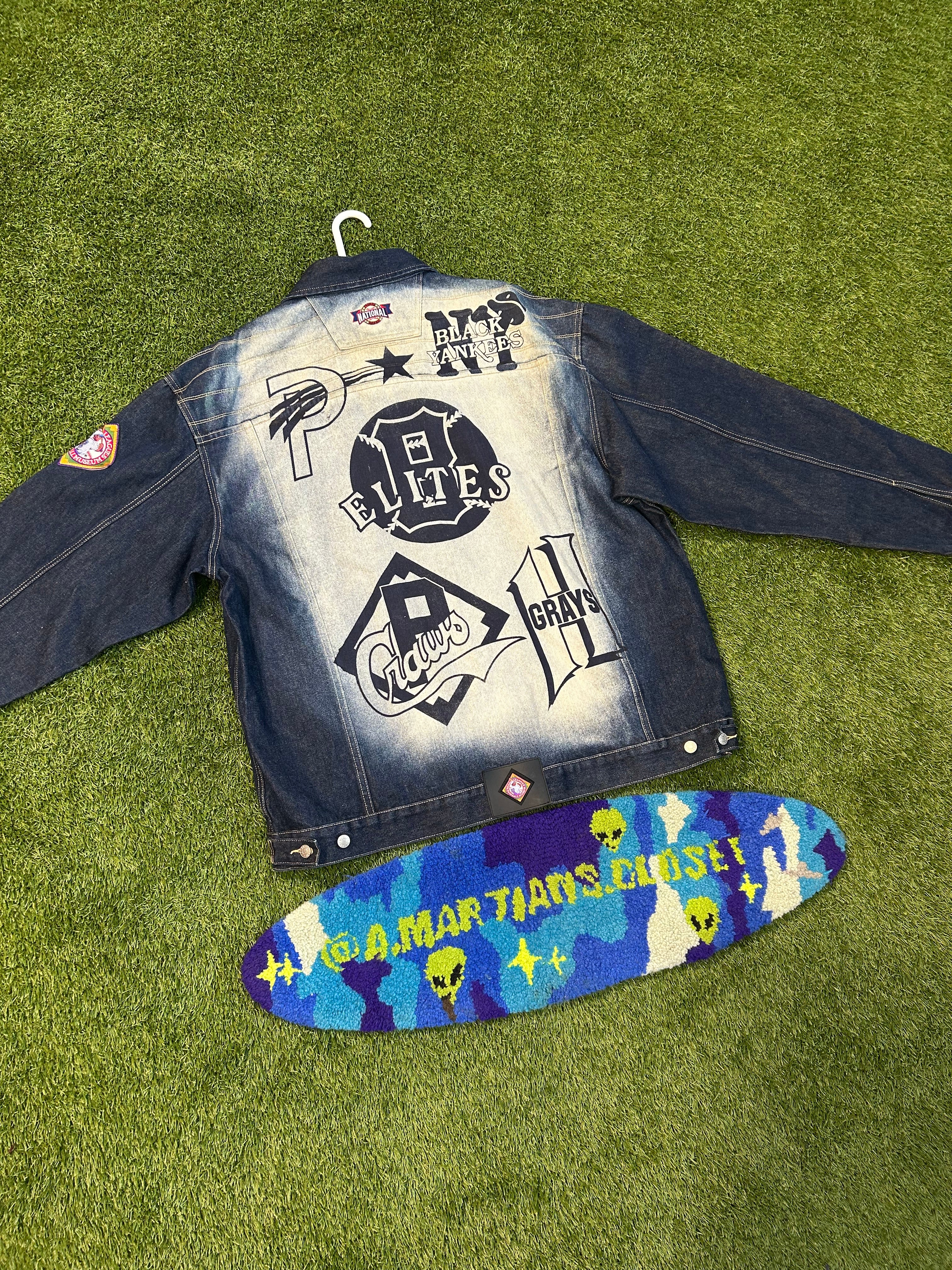 Y2K NLBM Blue Denim Embroidered Jacket+Denim Jeans