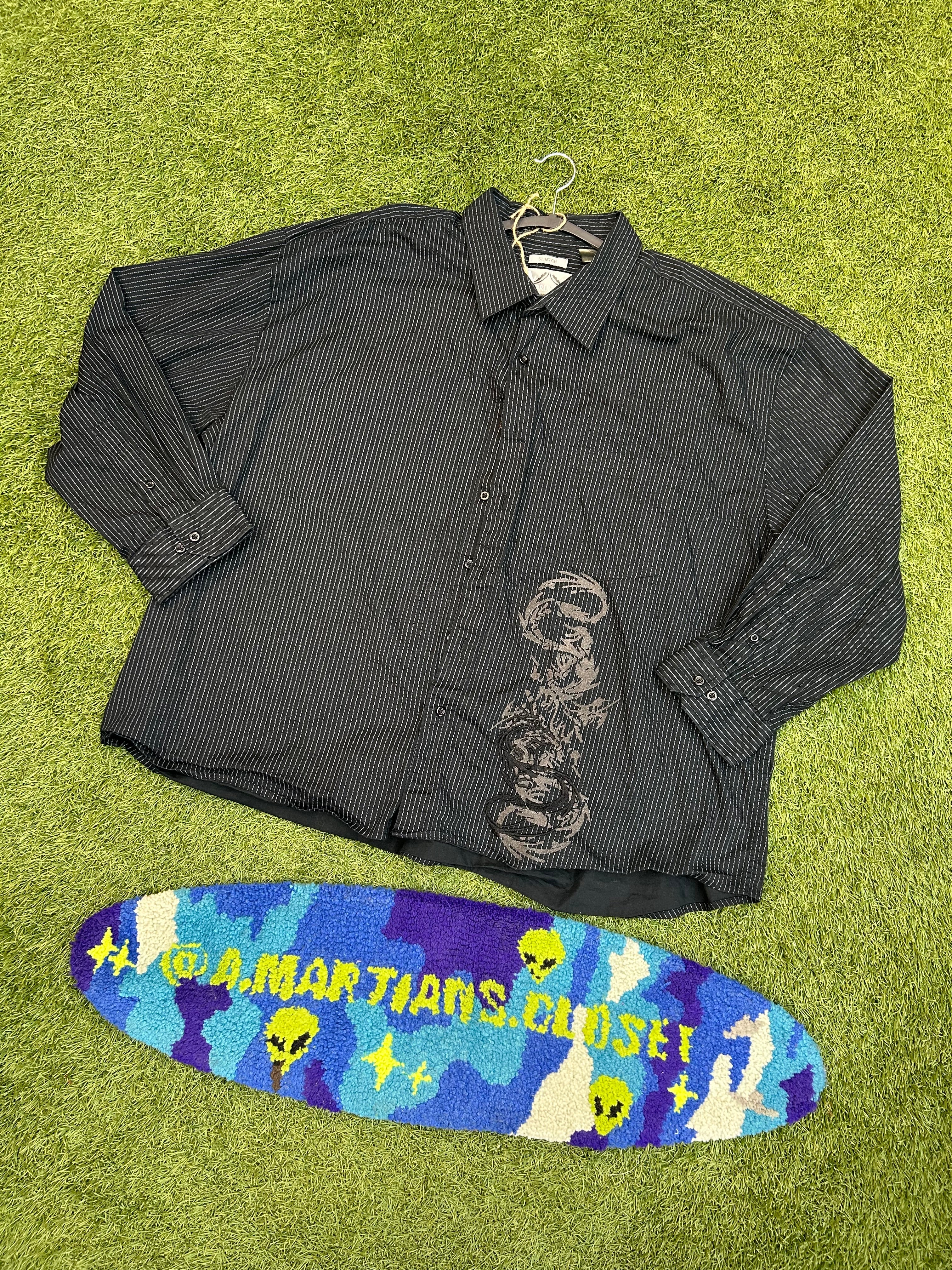 Y2K Button Down Dragon Embroidered Decal