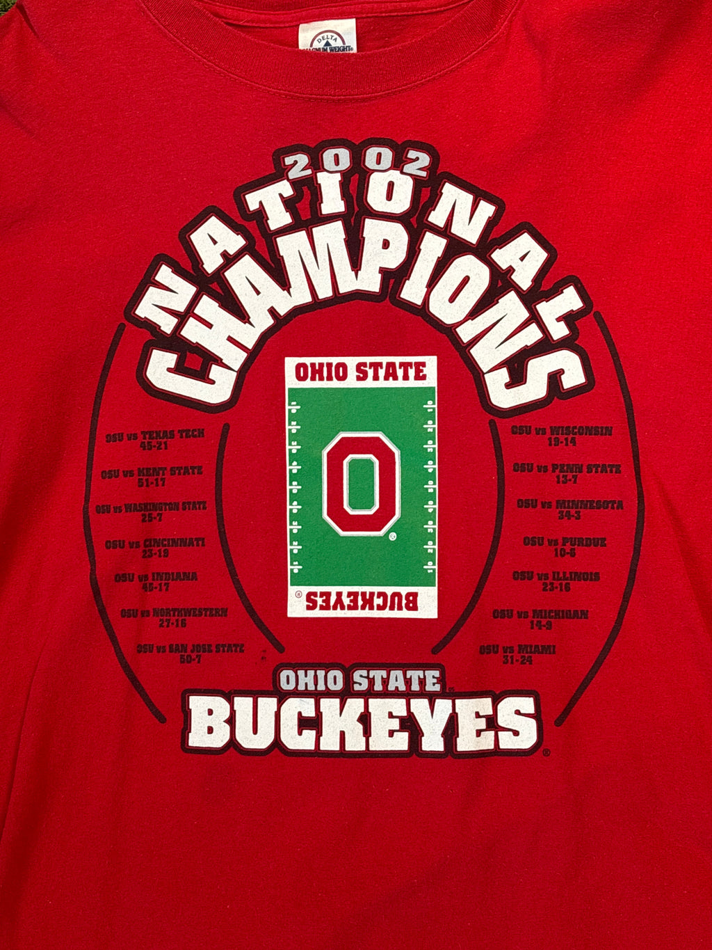2002 “Ohio State” National Champs Football Field Logo Tee