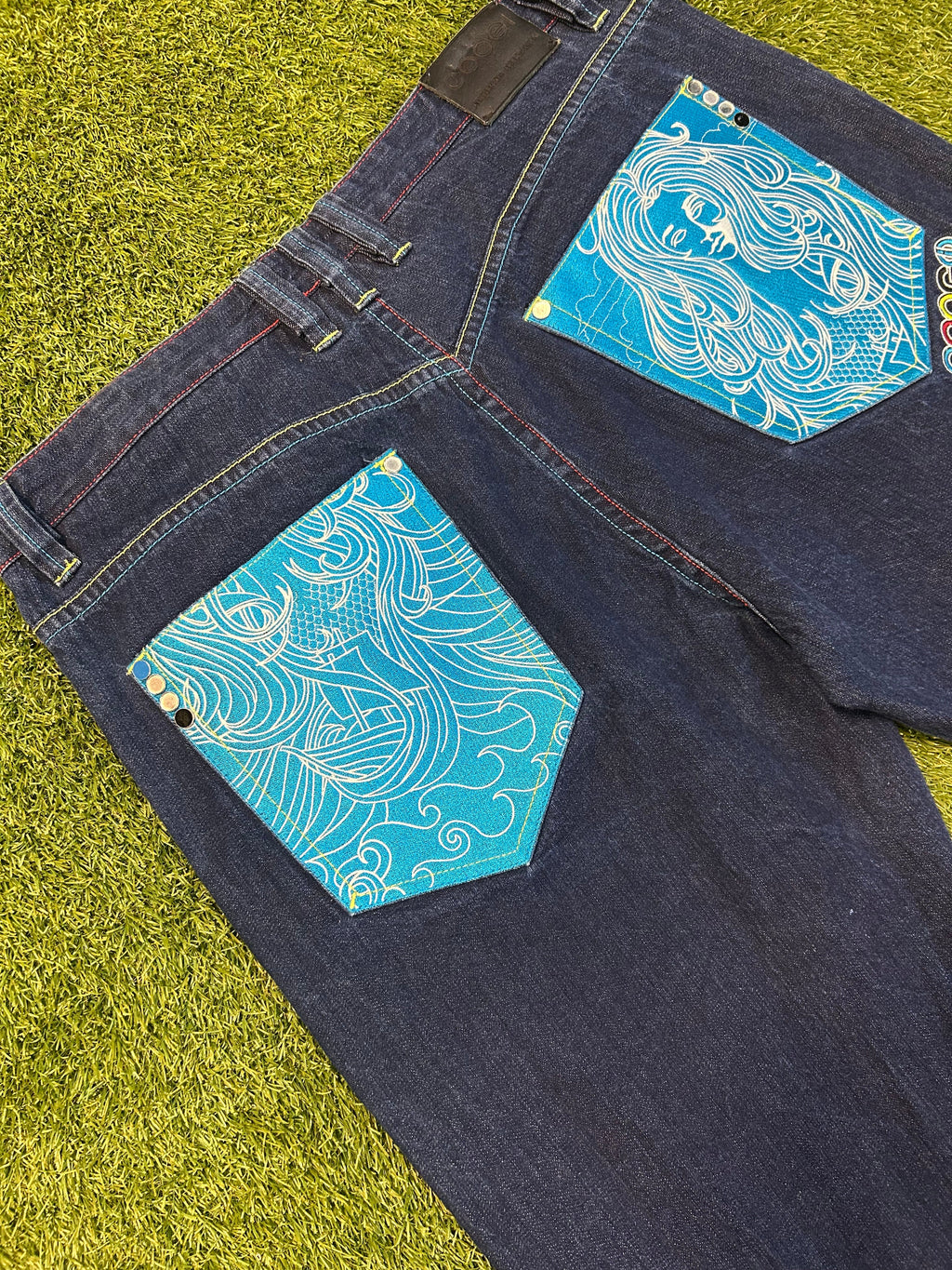 Y2K Coogi Blue Patch Jeans
