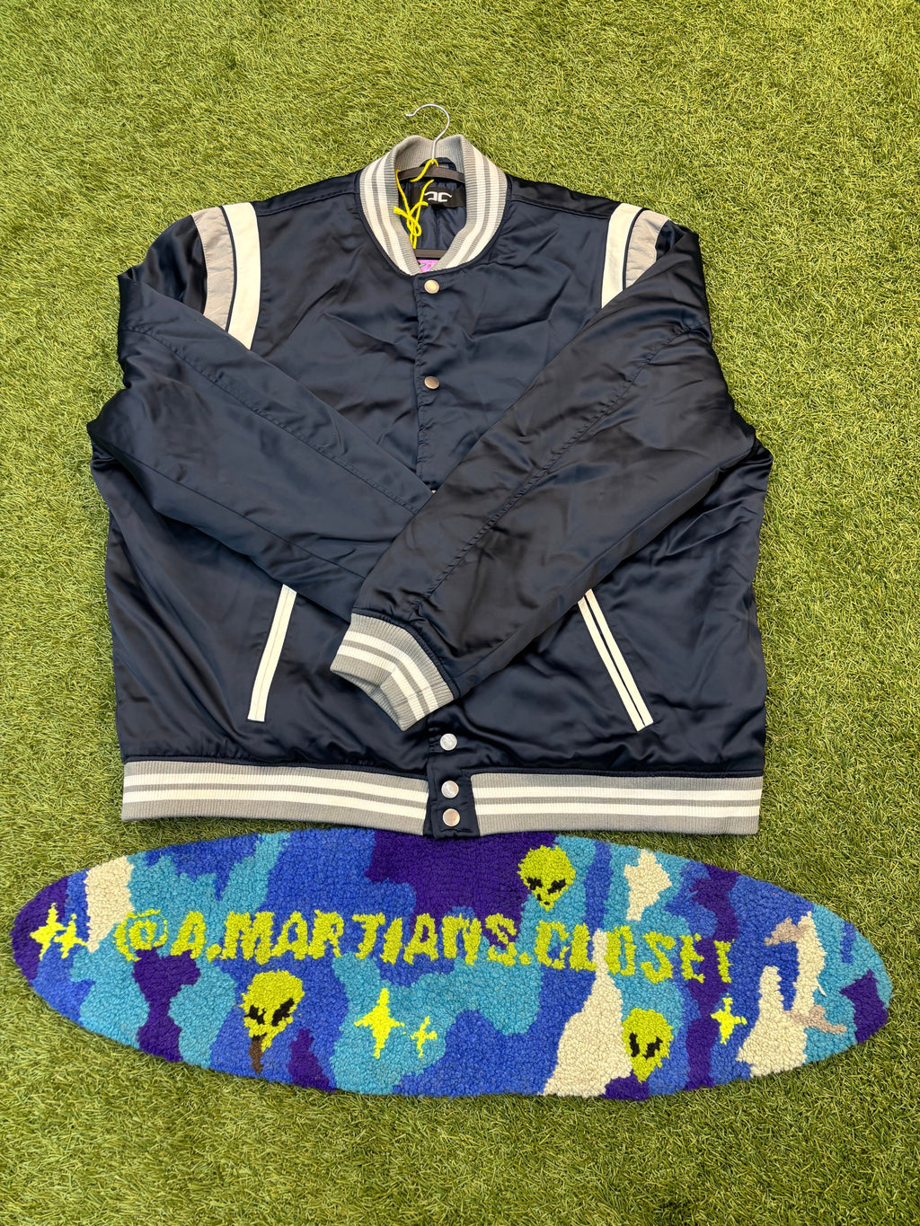 Y2K Navy Blue Bomber Jacket