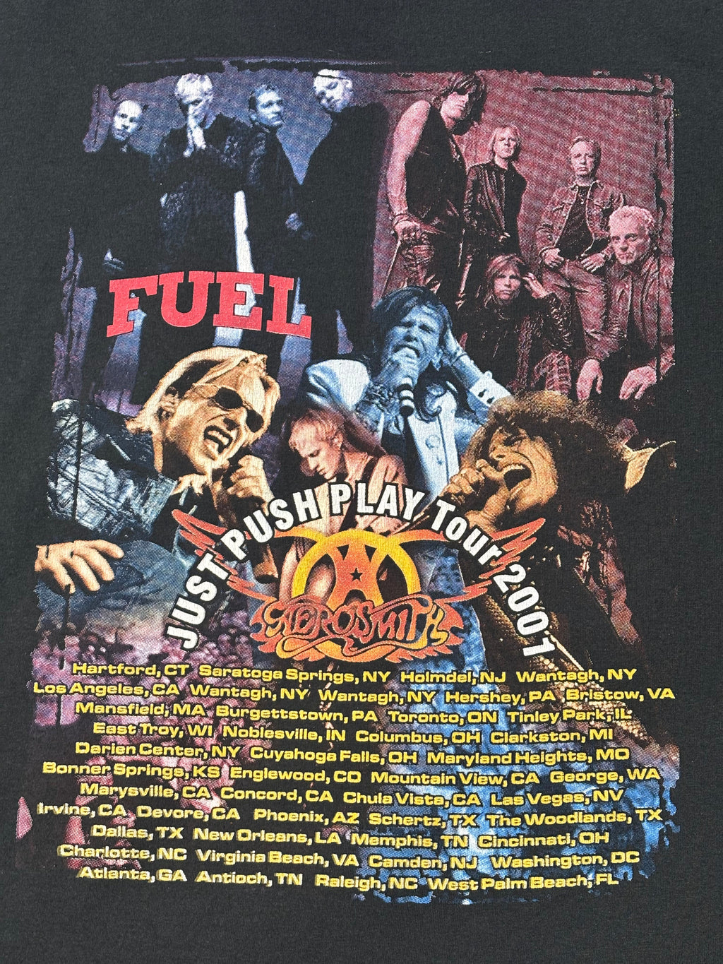 2001 Aerosmith Just Push Play Tour Tee