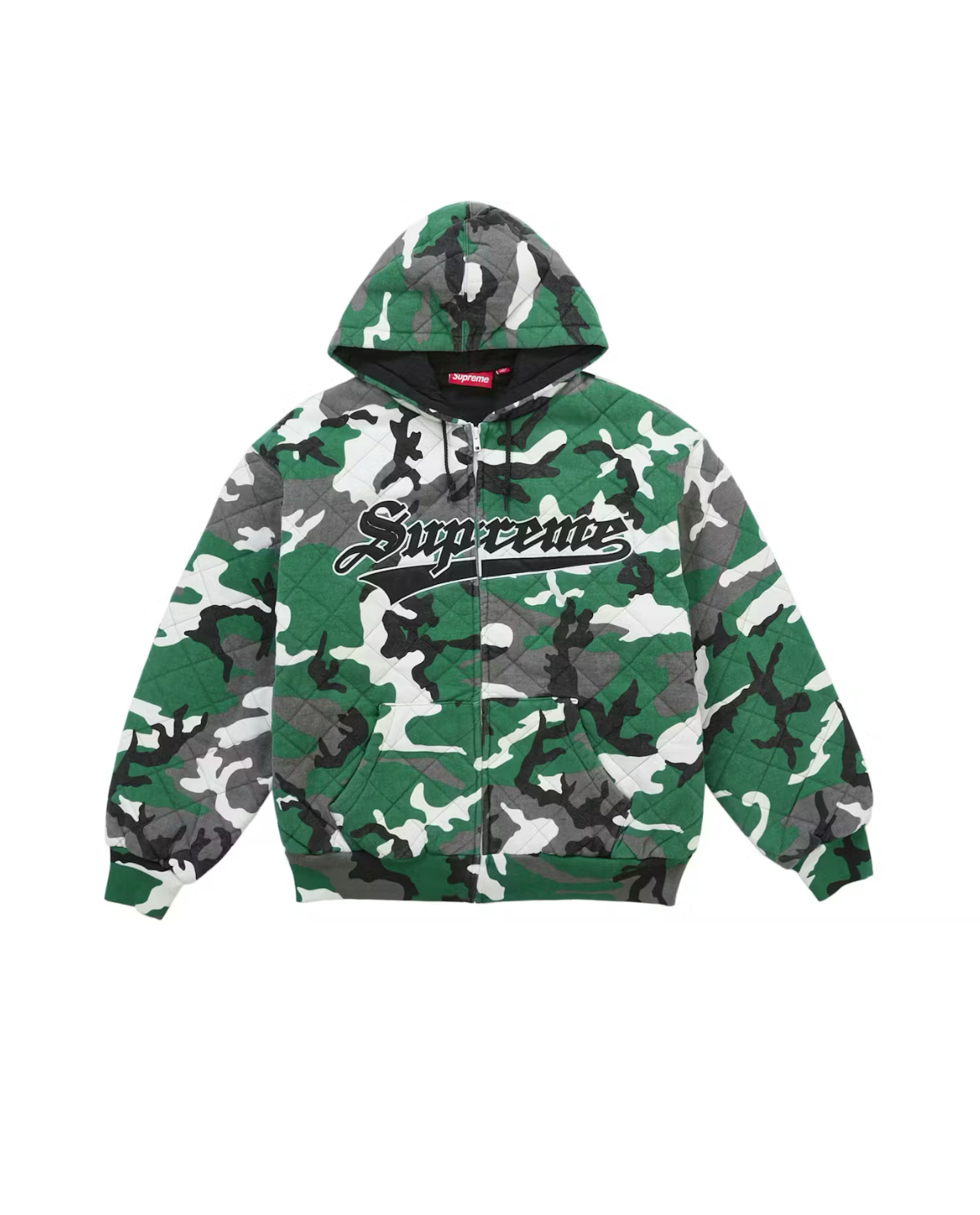 Supreme Quilted Zip Up Hooded Jacket