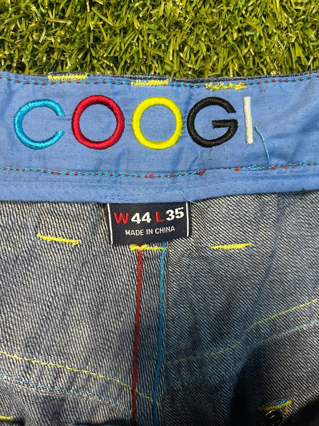 Y2K Coogi Blue Patch Jeans