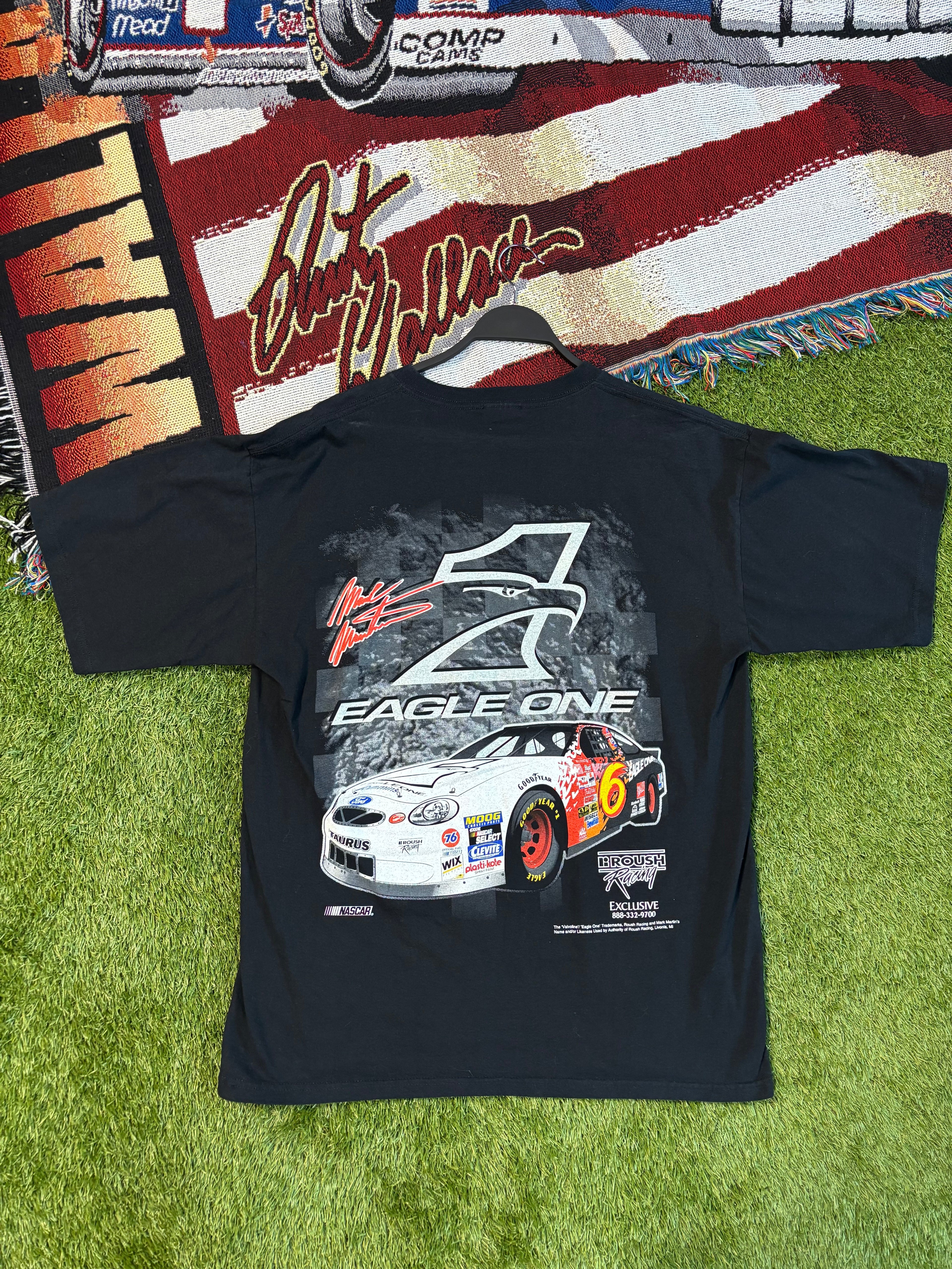 Mark Martin Eagle One Roush Racing NASCAR T-Shirt Size XL Santee Gold Tag