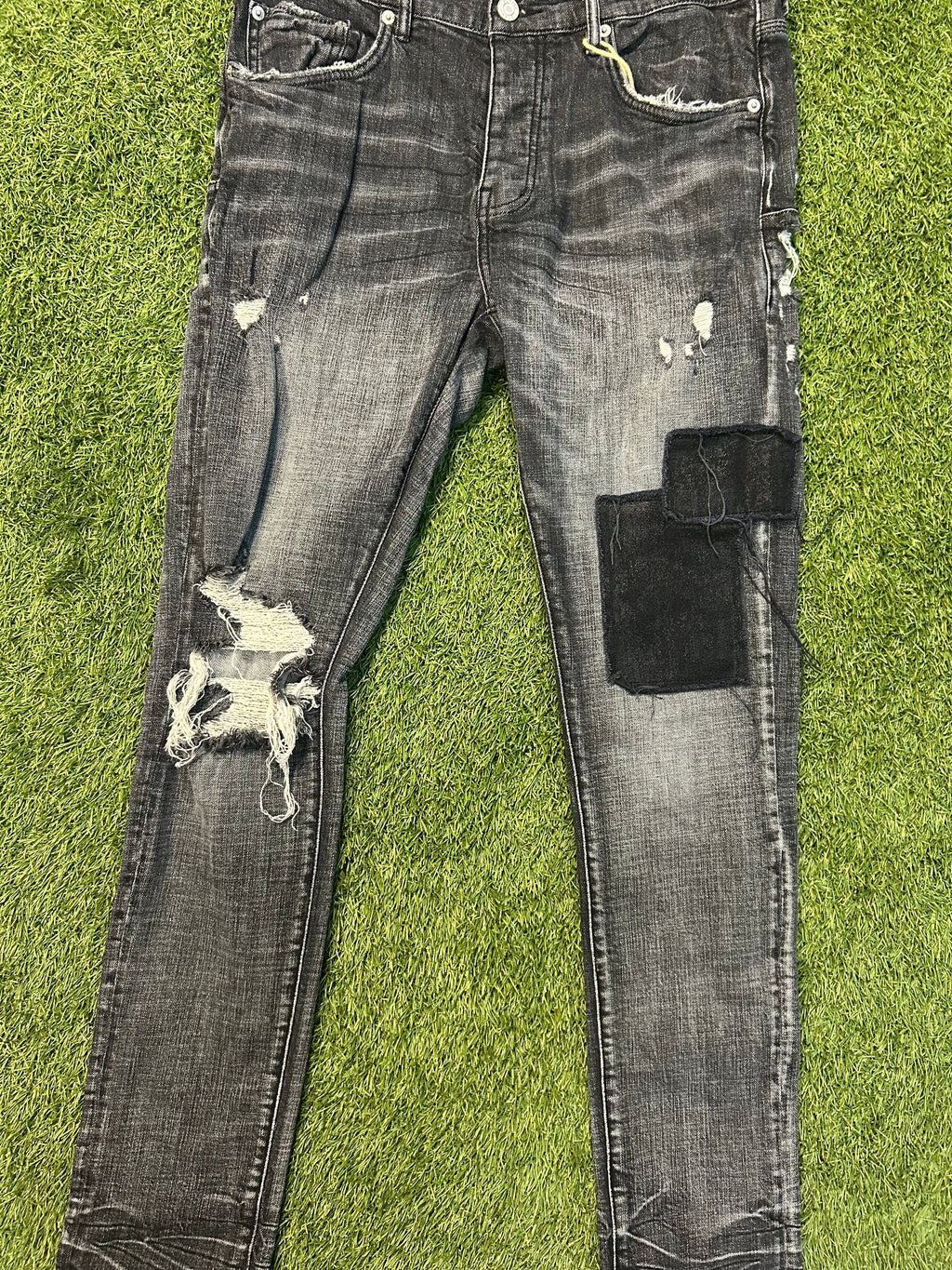 Purple The Brand Black Patch Jeans