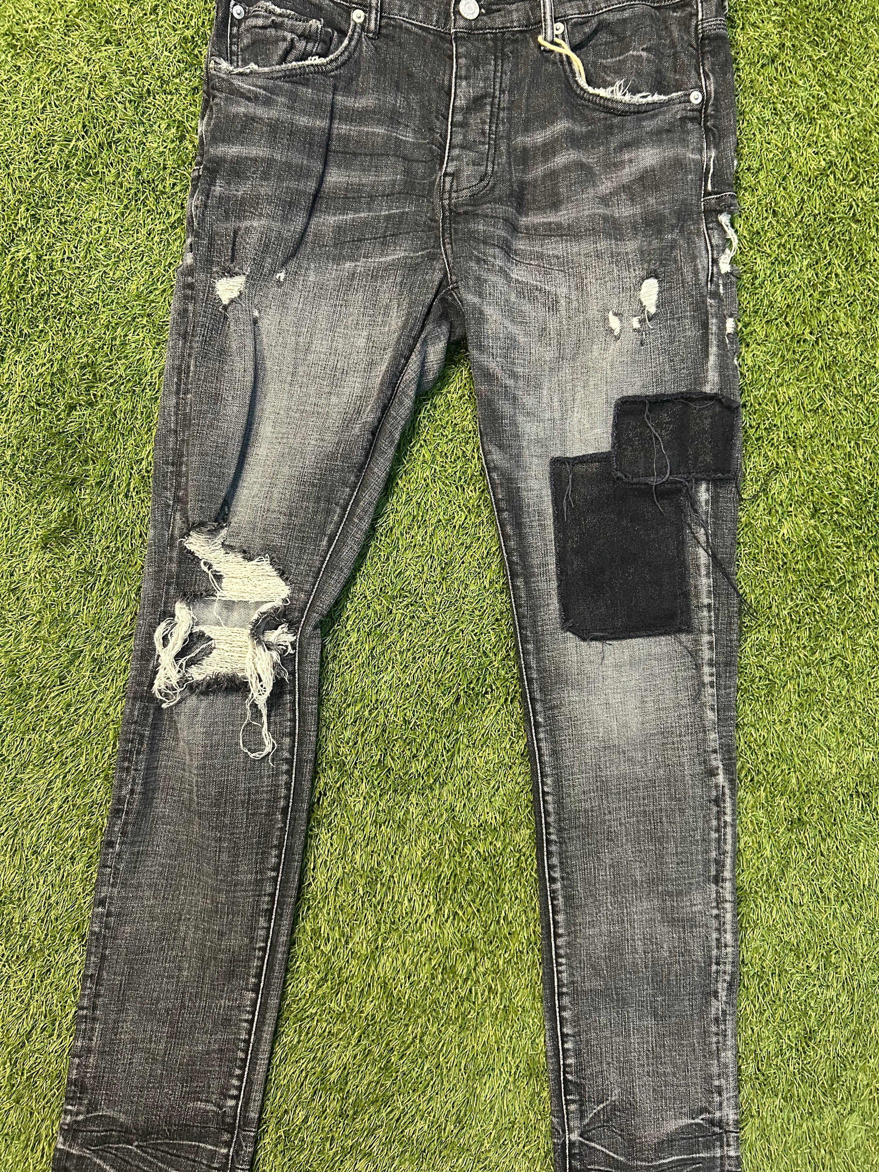 Purple The Brand Black Patch Jeans
