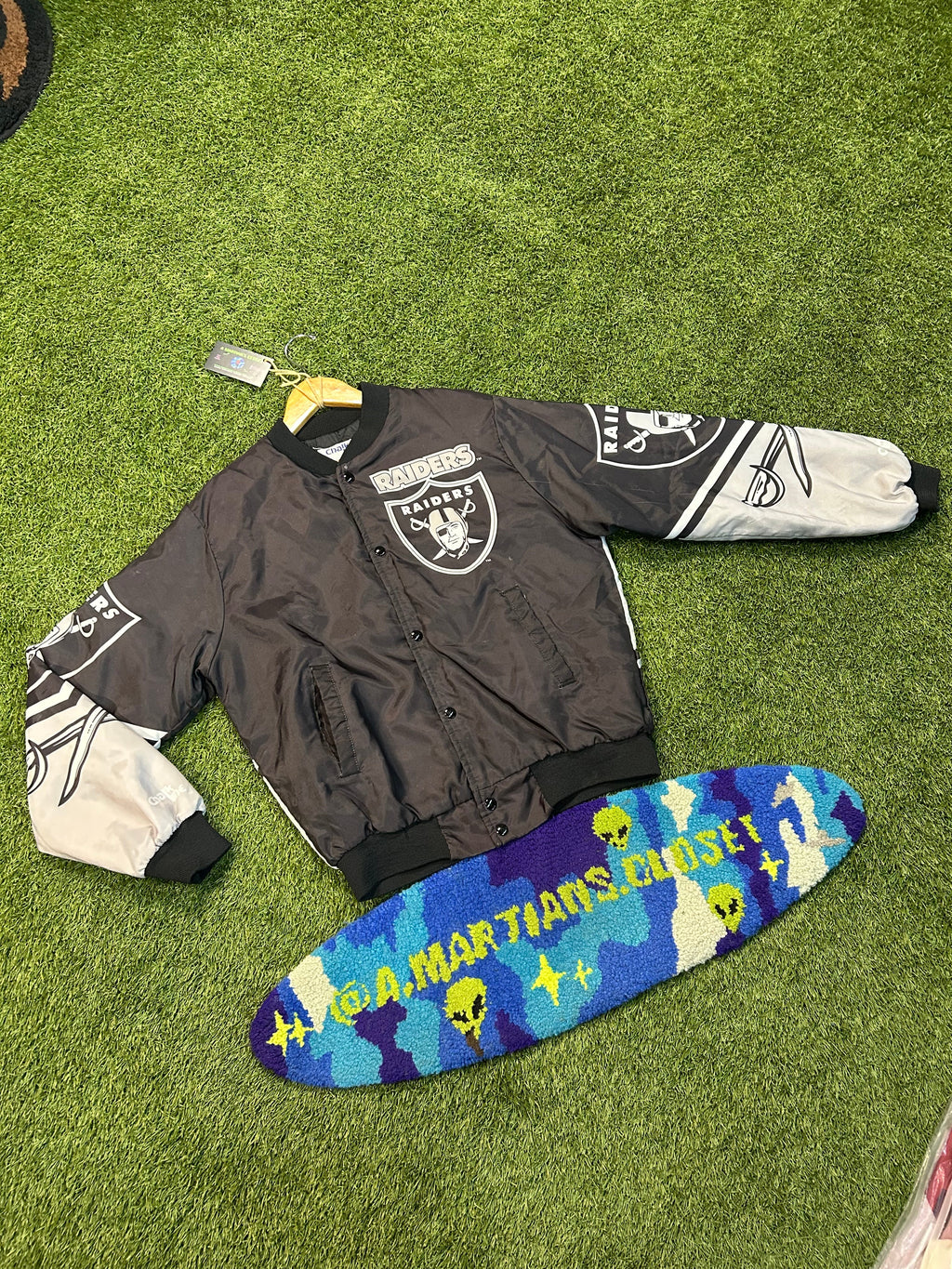 Rare Vintage 80s Chalk Line Los Angeles Raiders NFL Bomber Jacket