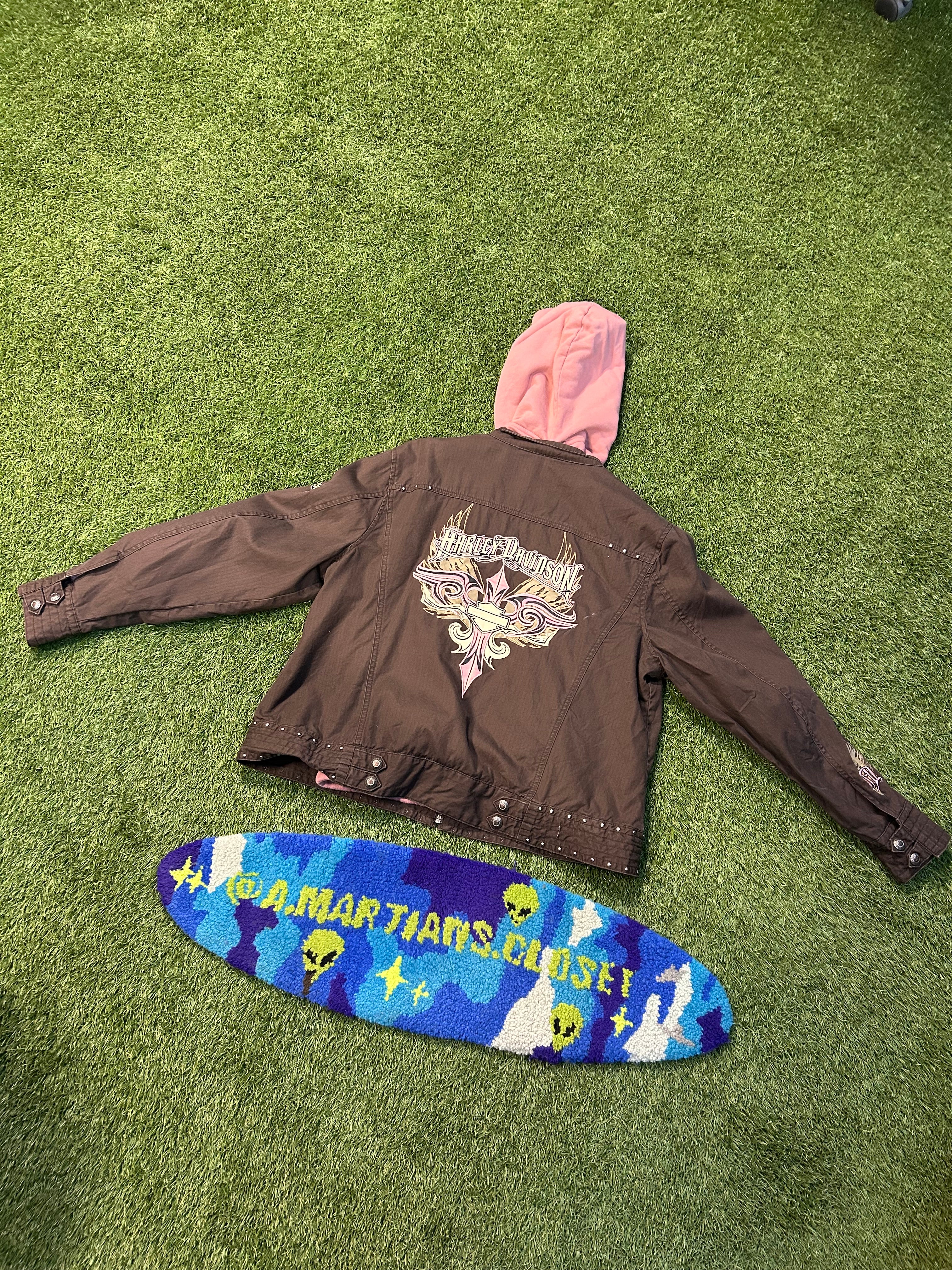 Vintage 90s Harley Davidson Pink Under Hoodie Women’s Jacket