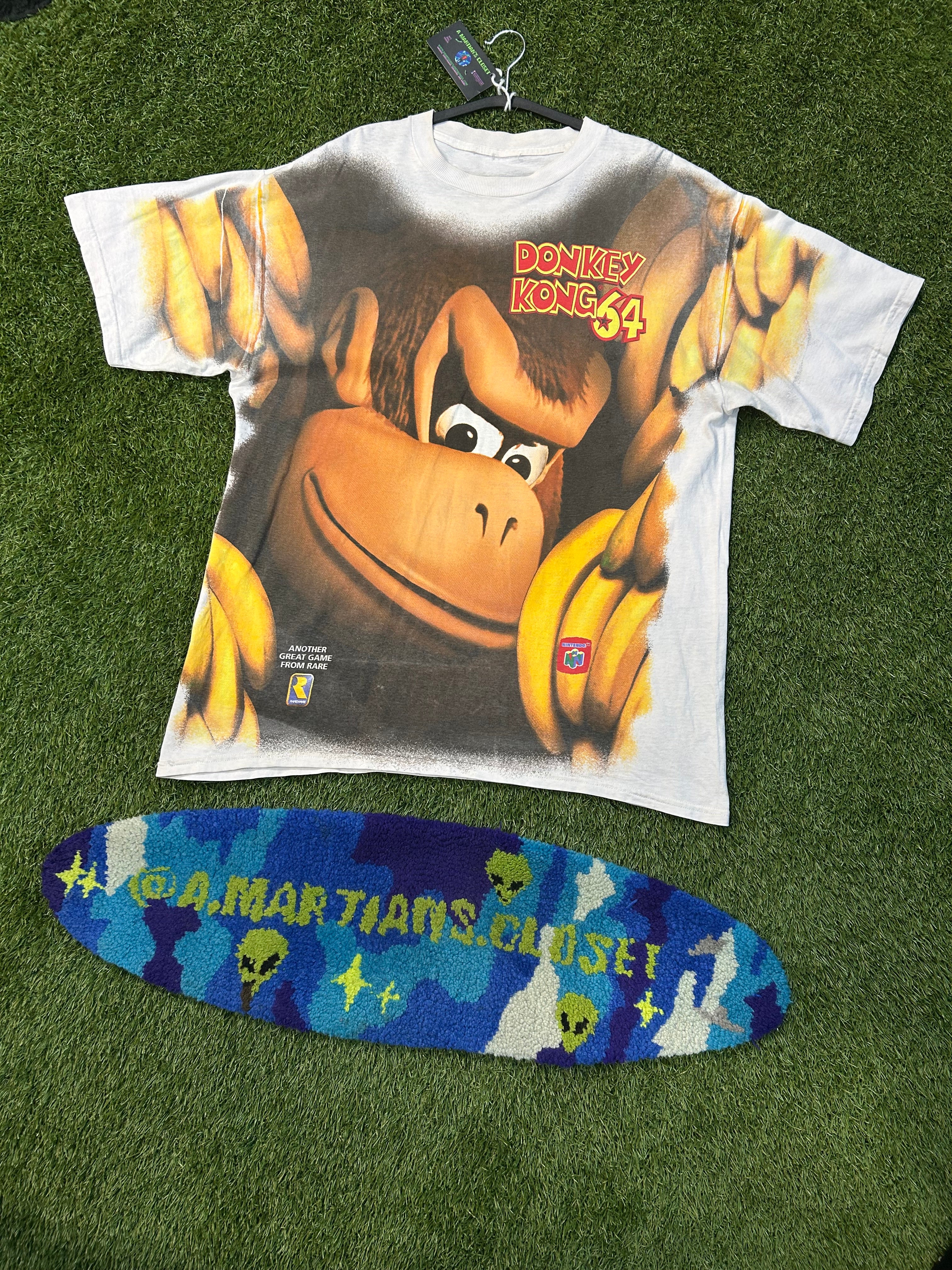 Vintage 1999 Donkey Kong Nintendo 64 AOP Preorder Promo Tee