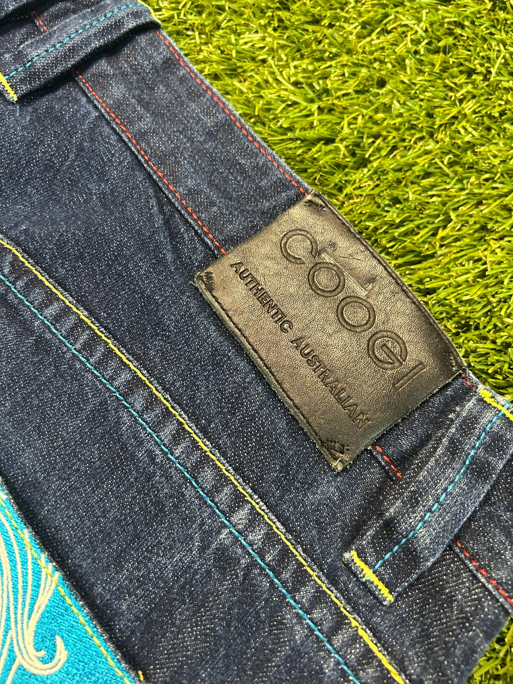 Y2K Coogi Blue Patch Jeans