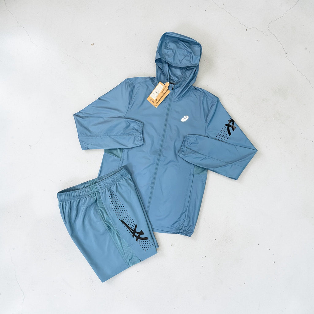 ASICS ICON WINDRUNNER AND ICON SHORTS SET - BLUE