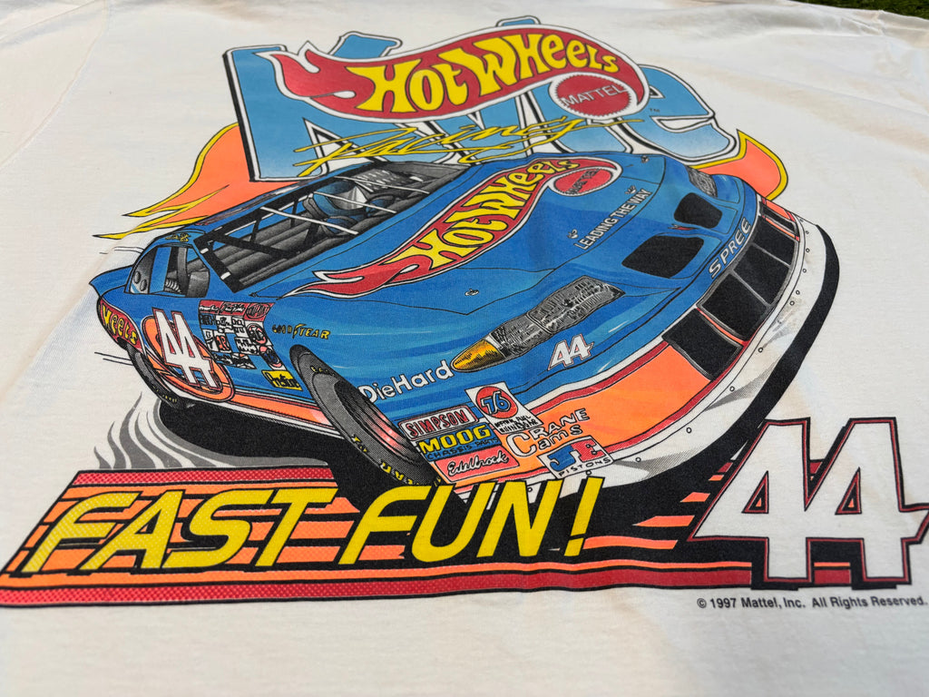 1997 Hot Wheels Mattel Racing #44 NASCAR T-Shirt Size XXL Fruit Of The Loom Lofteez Tag