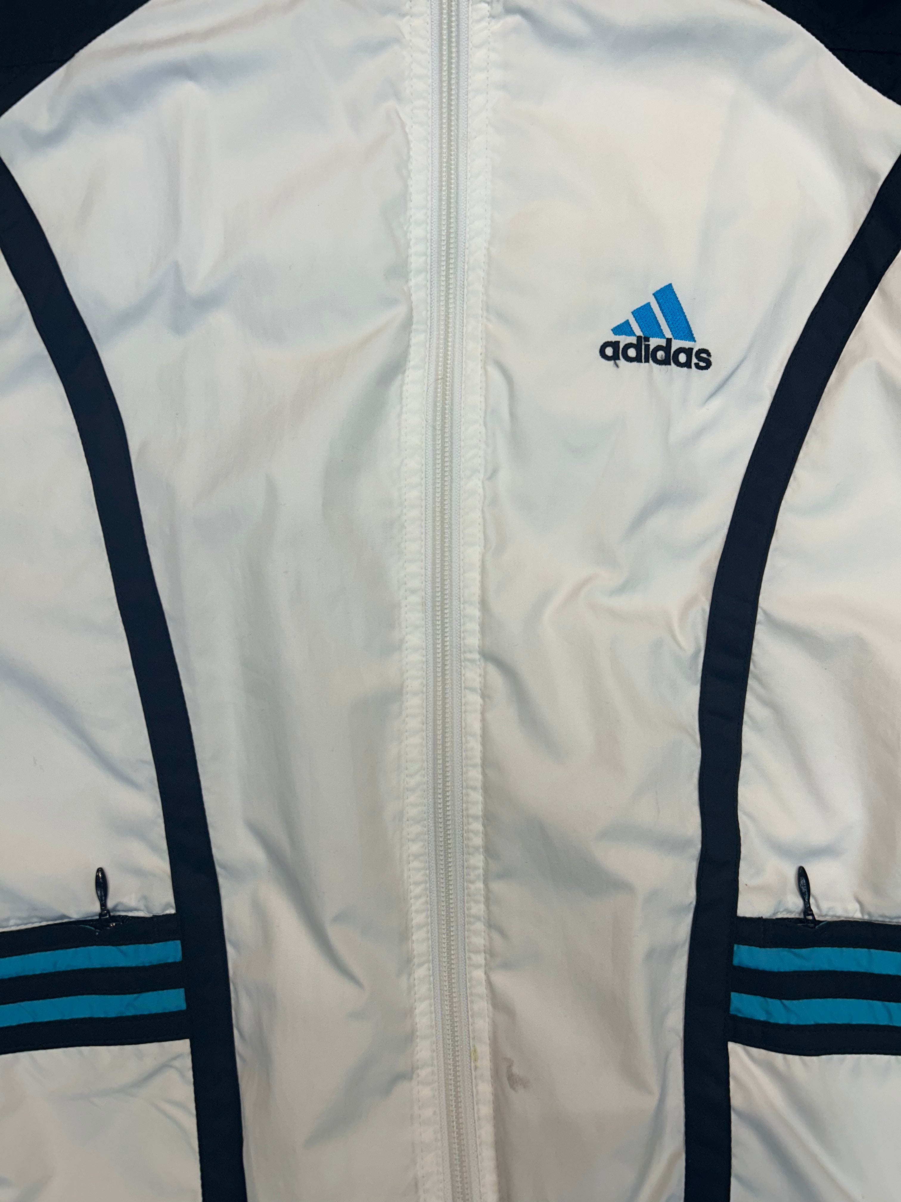 Vintage Adidas Track Jacket Blue and Black Stripe