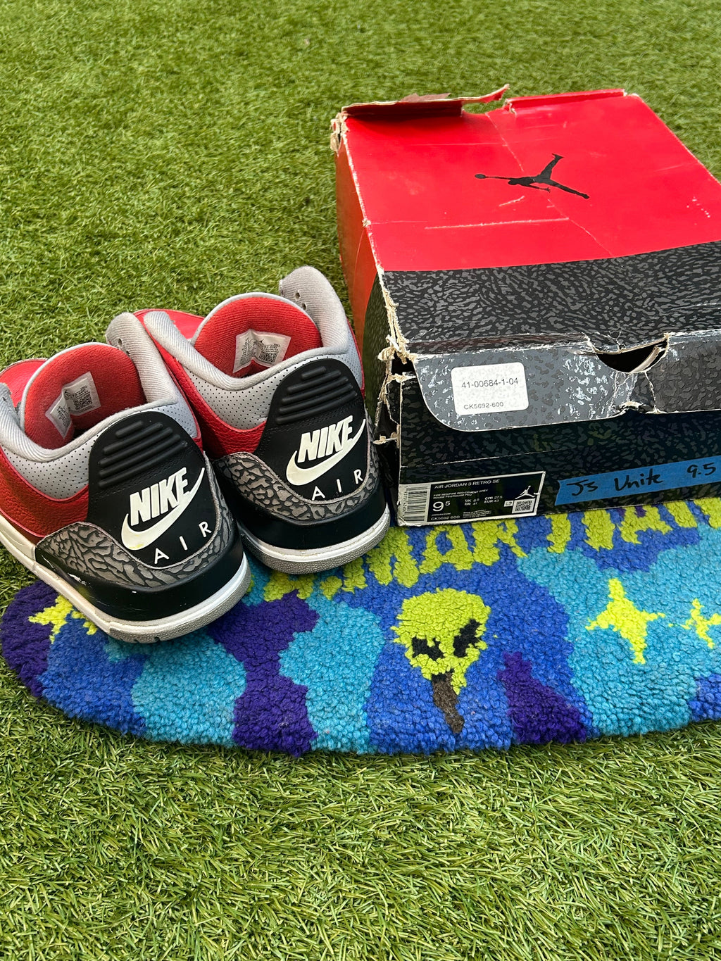 Jordan 3 Retro Fire Red Cement(Used)