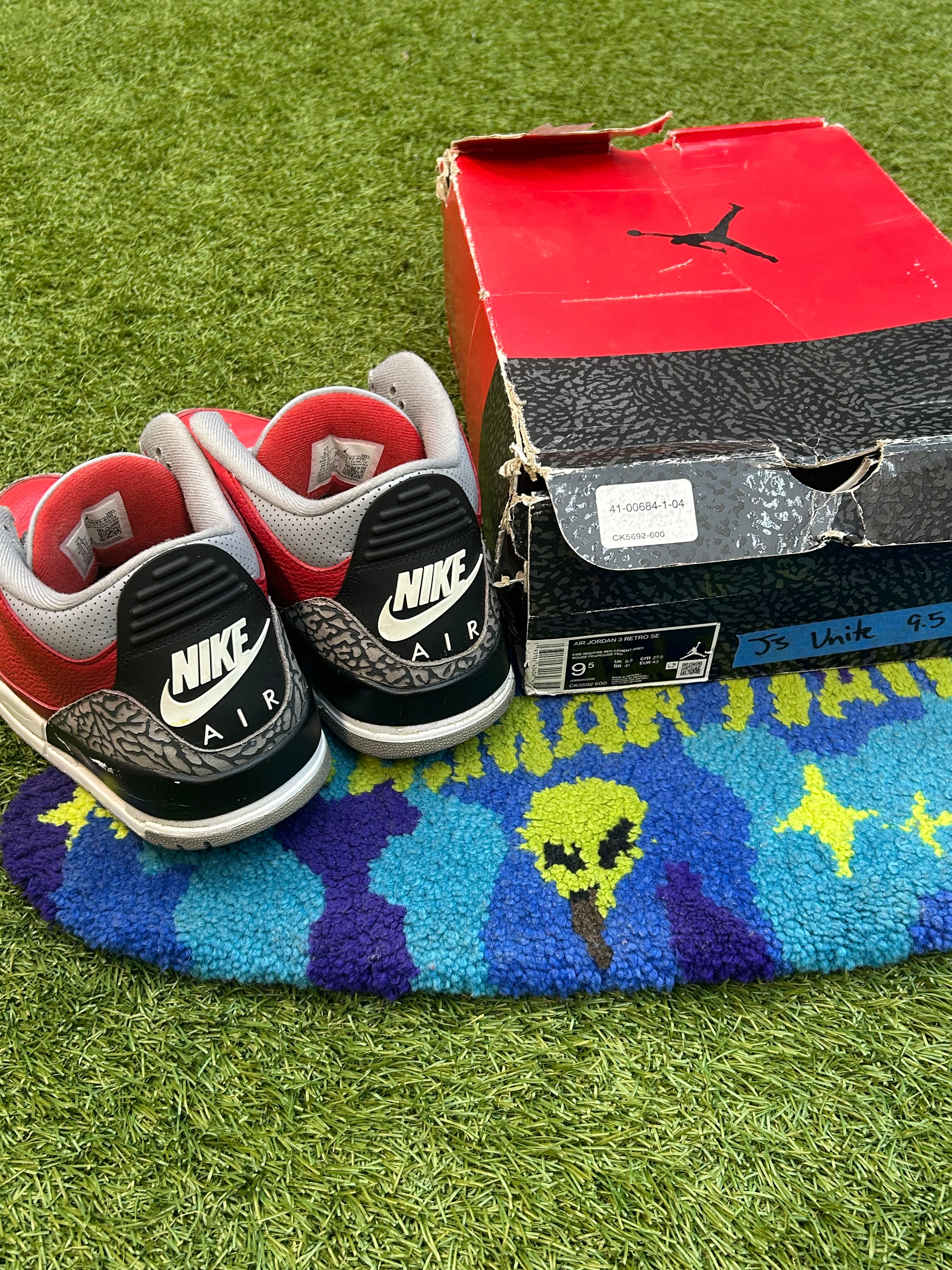 Jordan 3 Retro Fire Red Cement(Used)