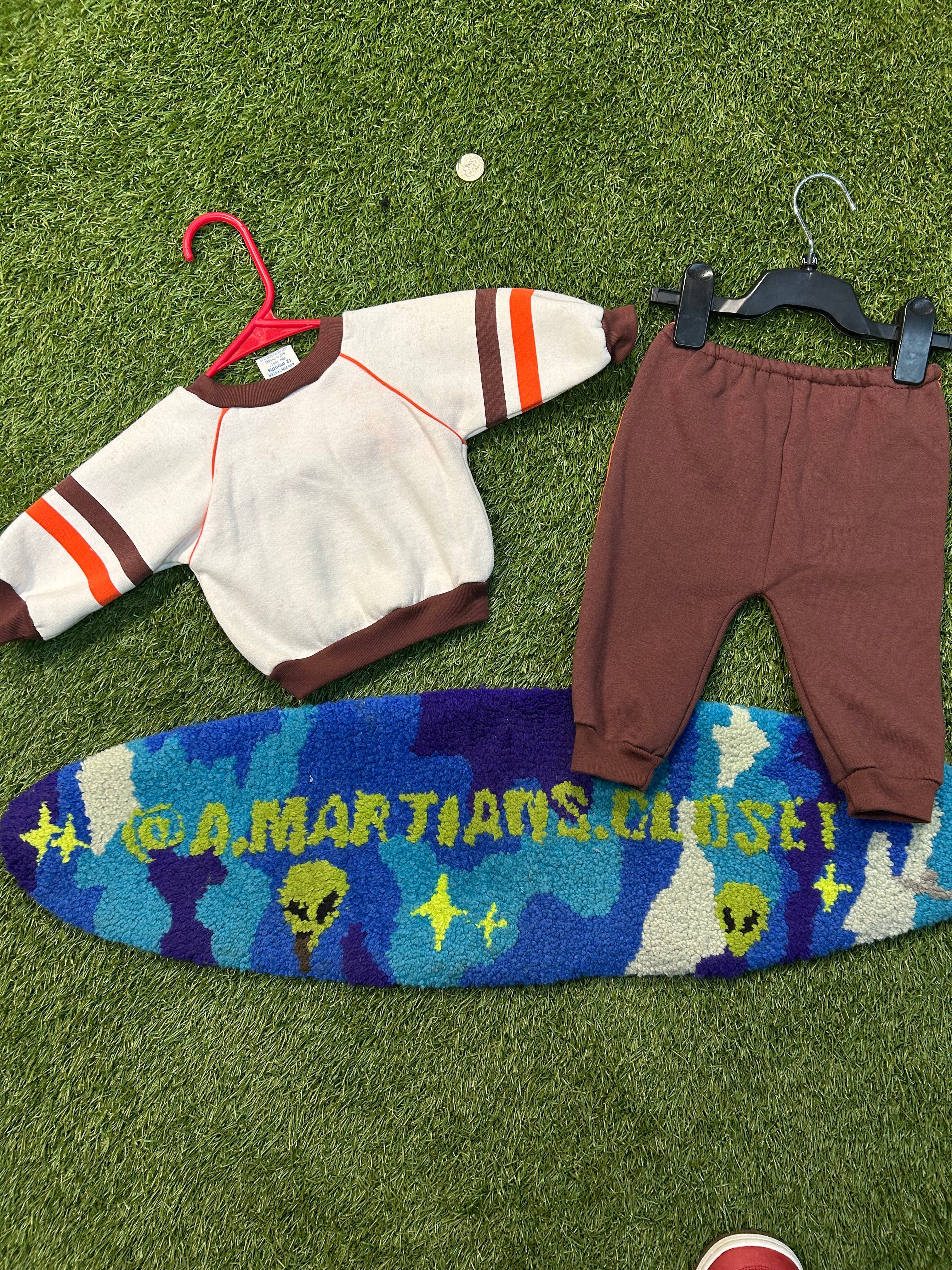 Vintage 1993 Peanuts And Snoopy Cleveland Browns Crewneck W/Matching Bottoms Kids Set