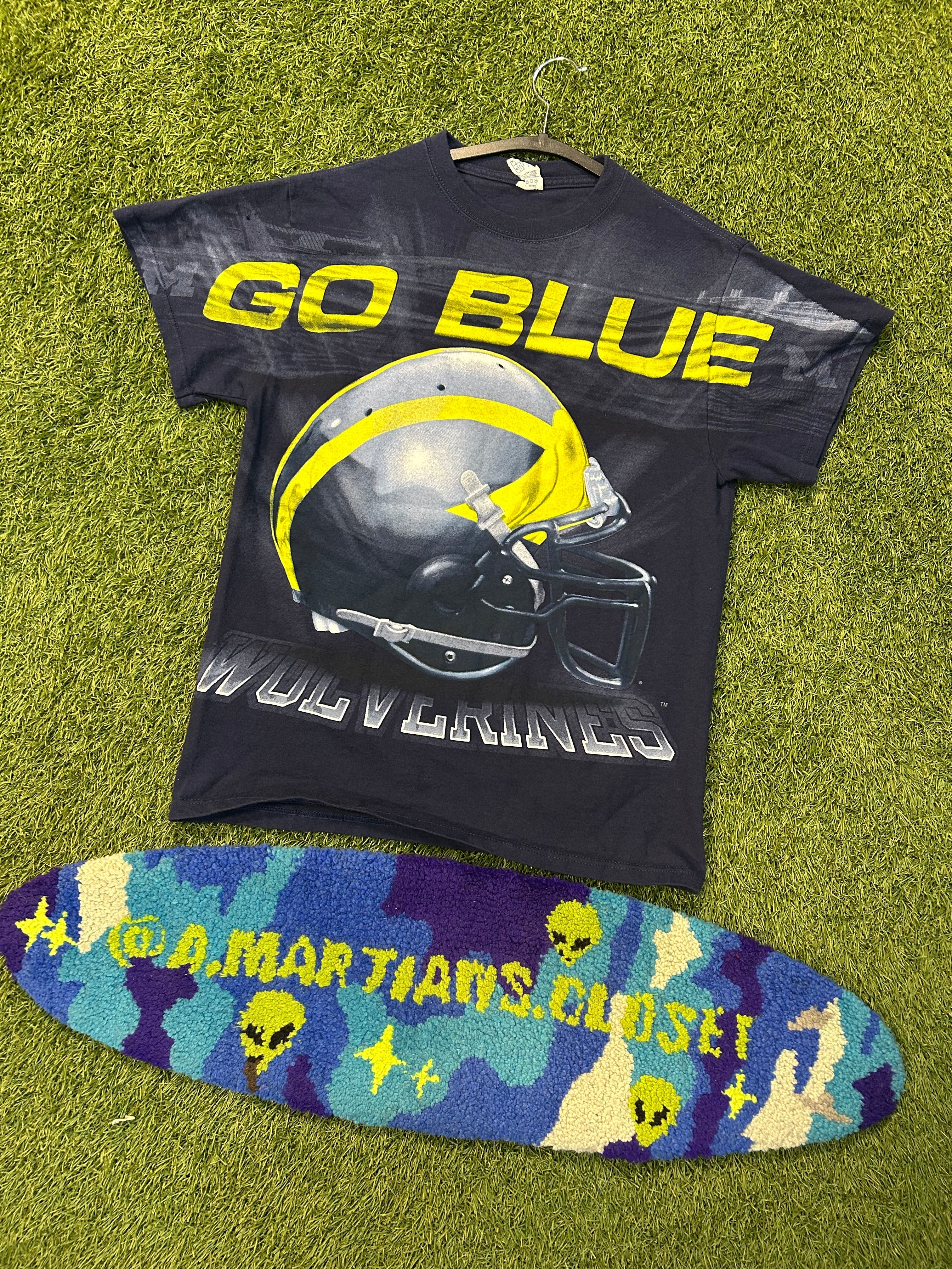 Y2K Michigan Wolverines Go Blue AOP Tee