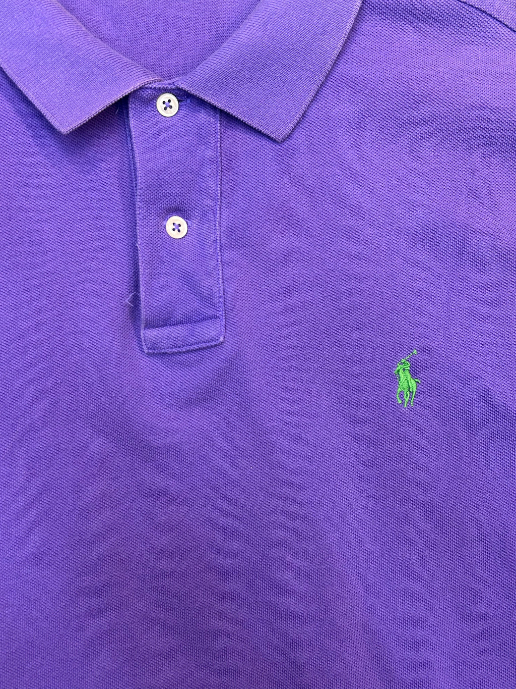 Vintage Single Stitch Polo Ralph Lauren Purple W/Green Logo
