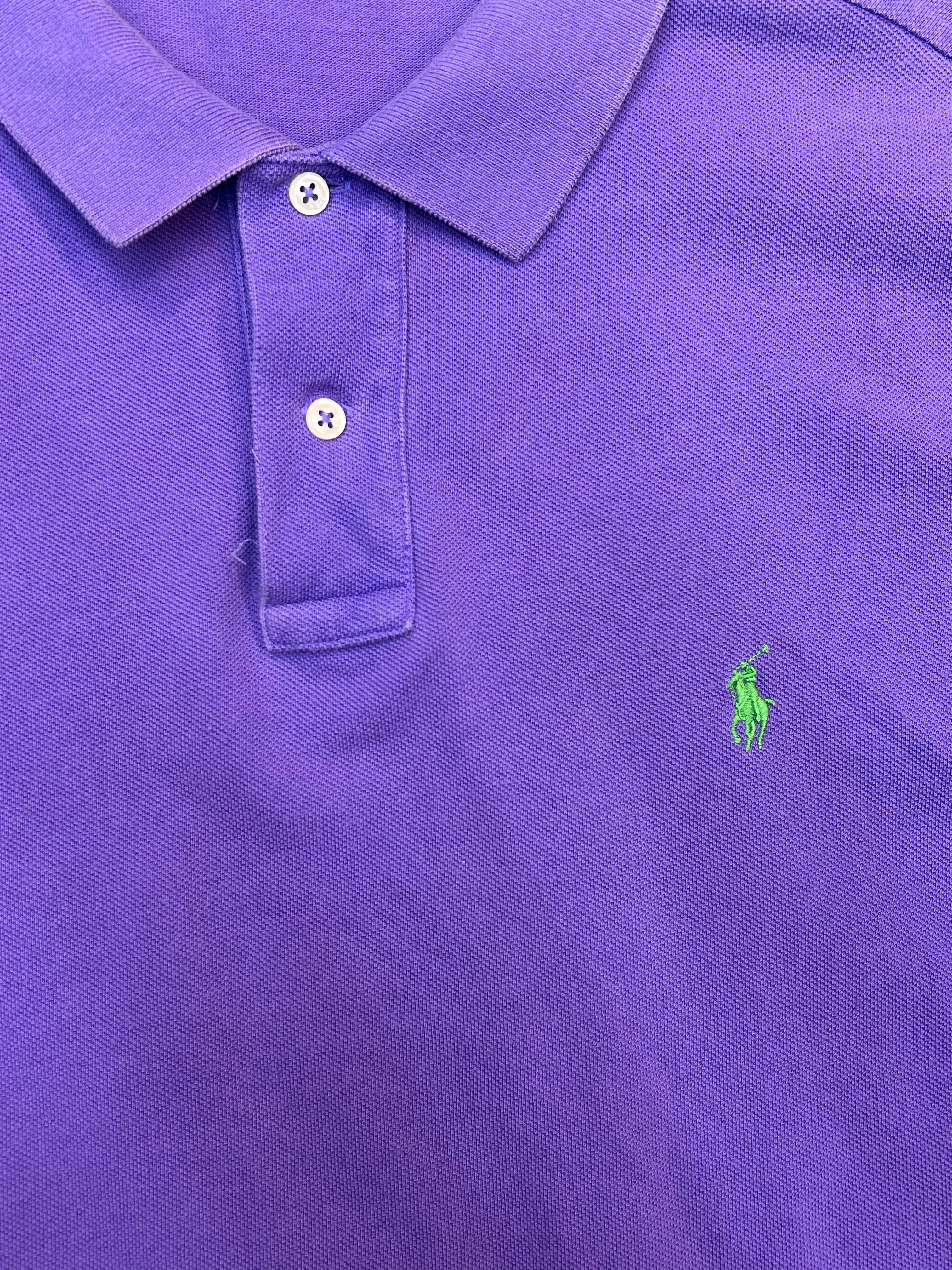 Vintage Single Stitch Polo Ralph Lauren Purple W/Green Logo
