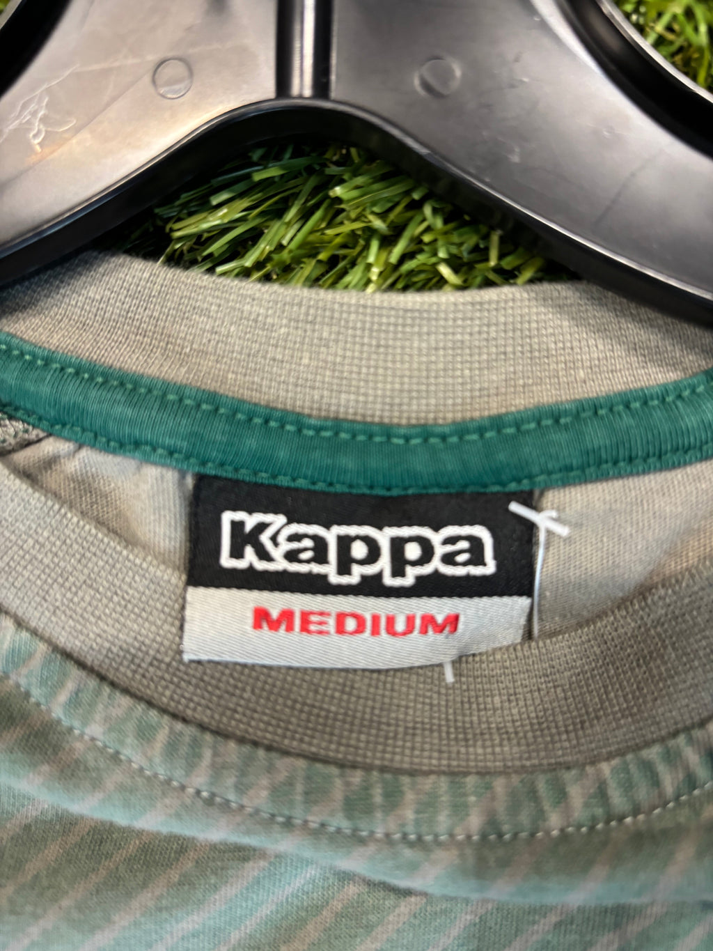 Y2K green striped Kappa T-shirt