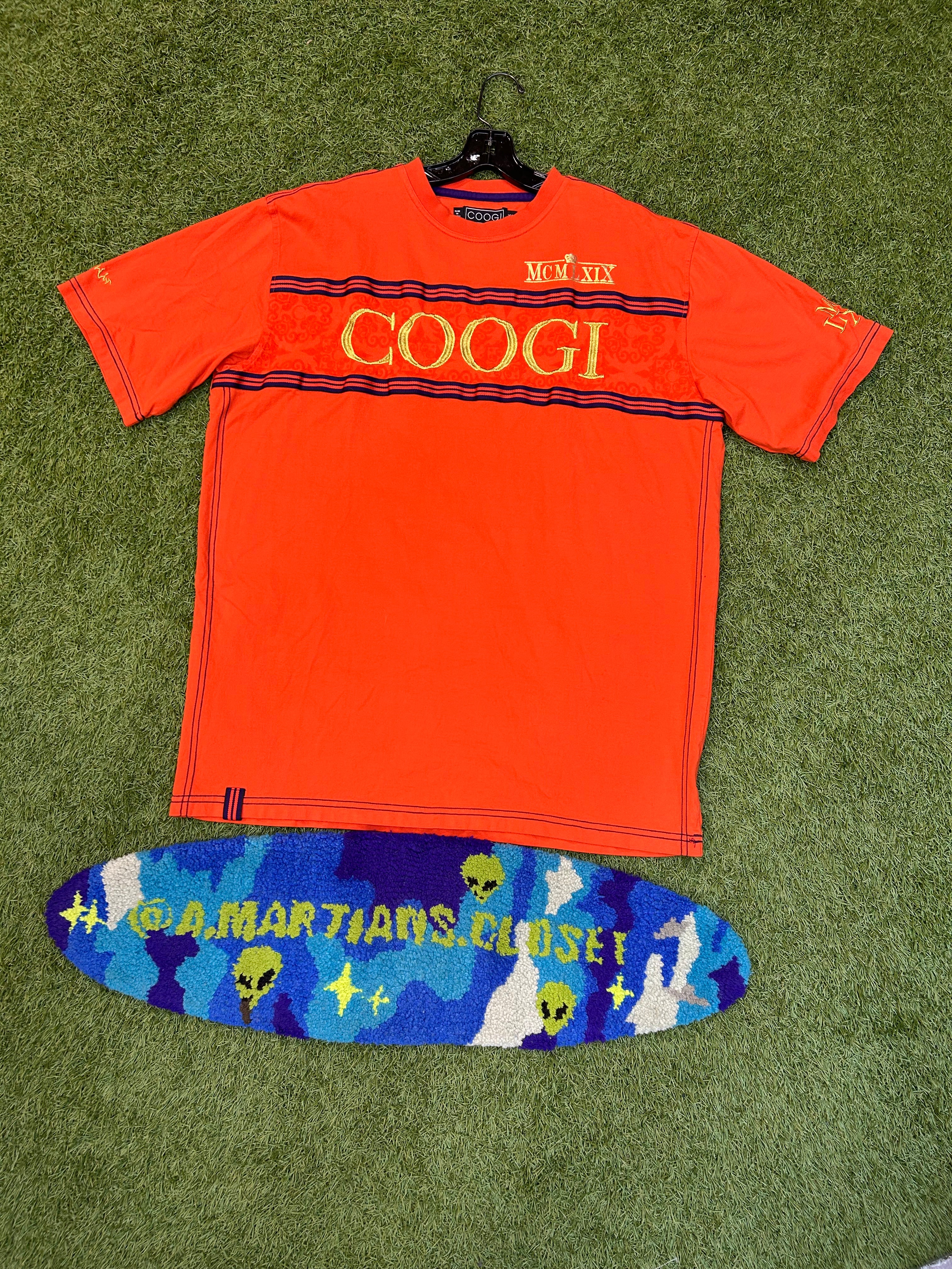 Y2K Coogi Deep Gold Logo Orange Tee