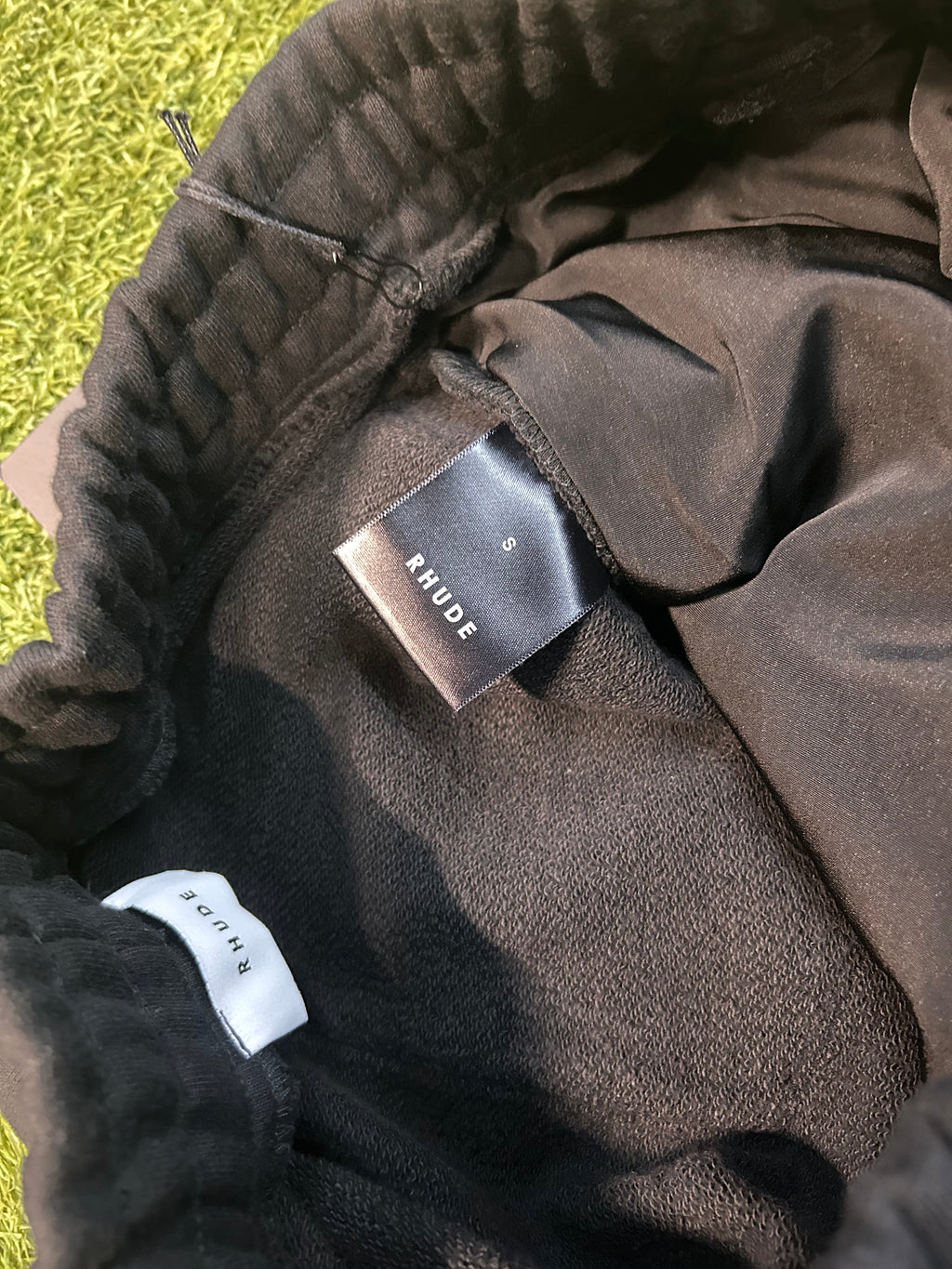Rhude Black Classic Cargo Colorblock Pattern Sweat Pants