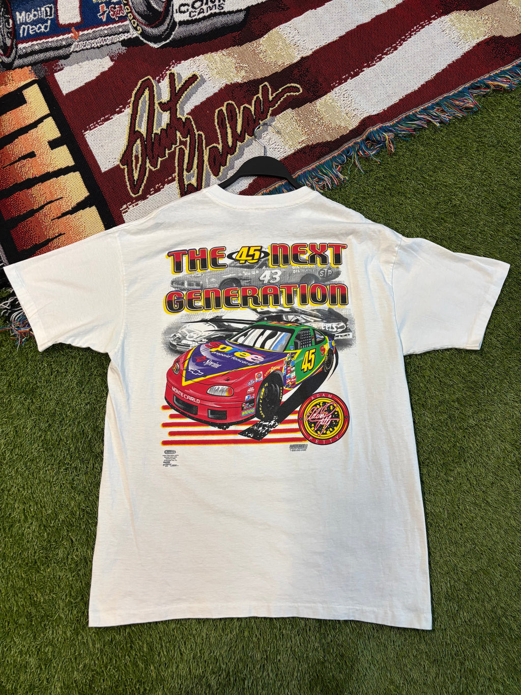 90s Single Stitch Adam Petty The Next Generation NASCAR T-Shirt Size XL Anvil Red Bar Tag