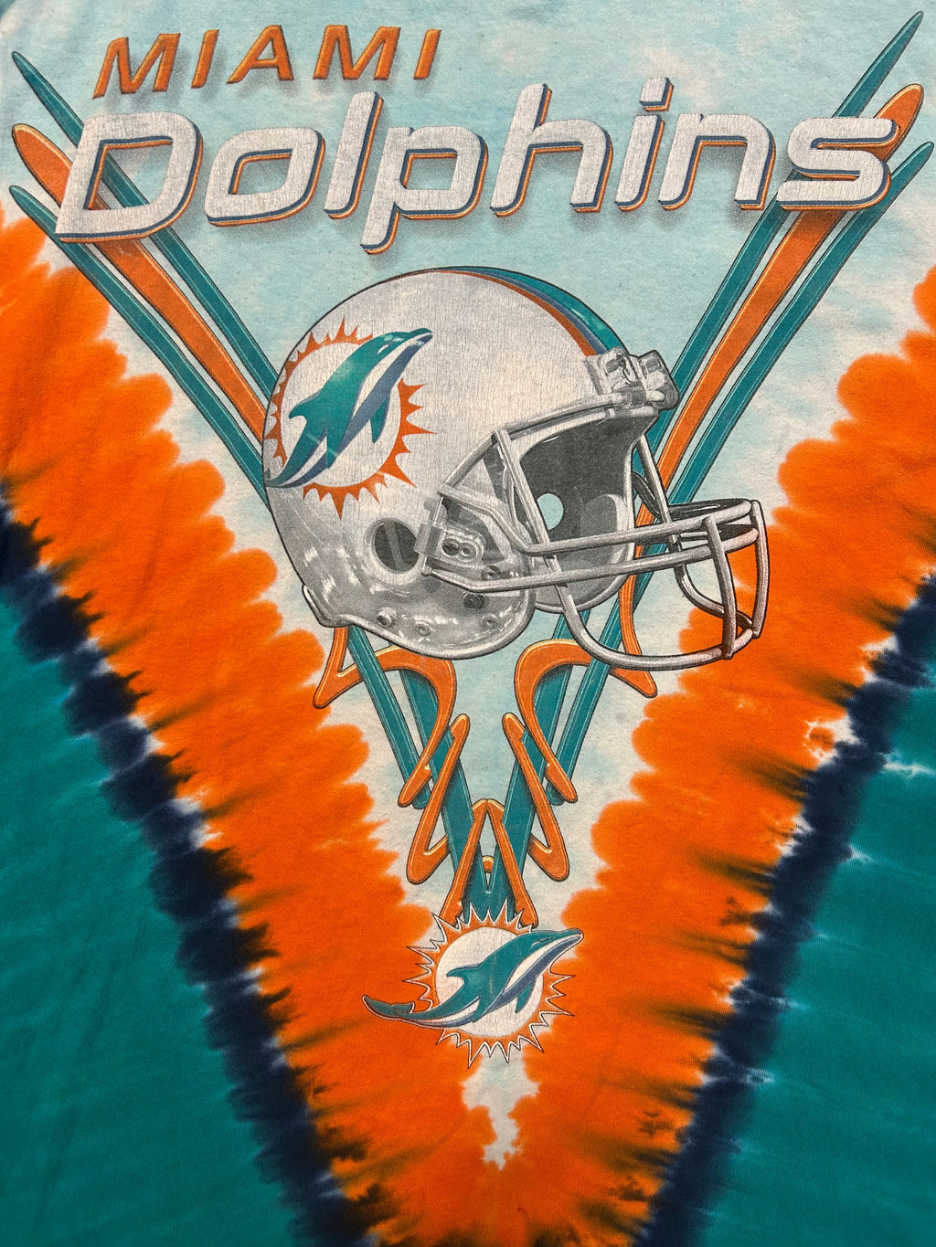 Vintage Majestic Tag Miami Dolphins Tye Dye Tee