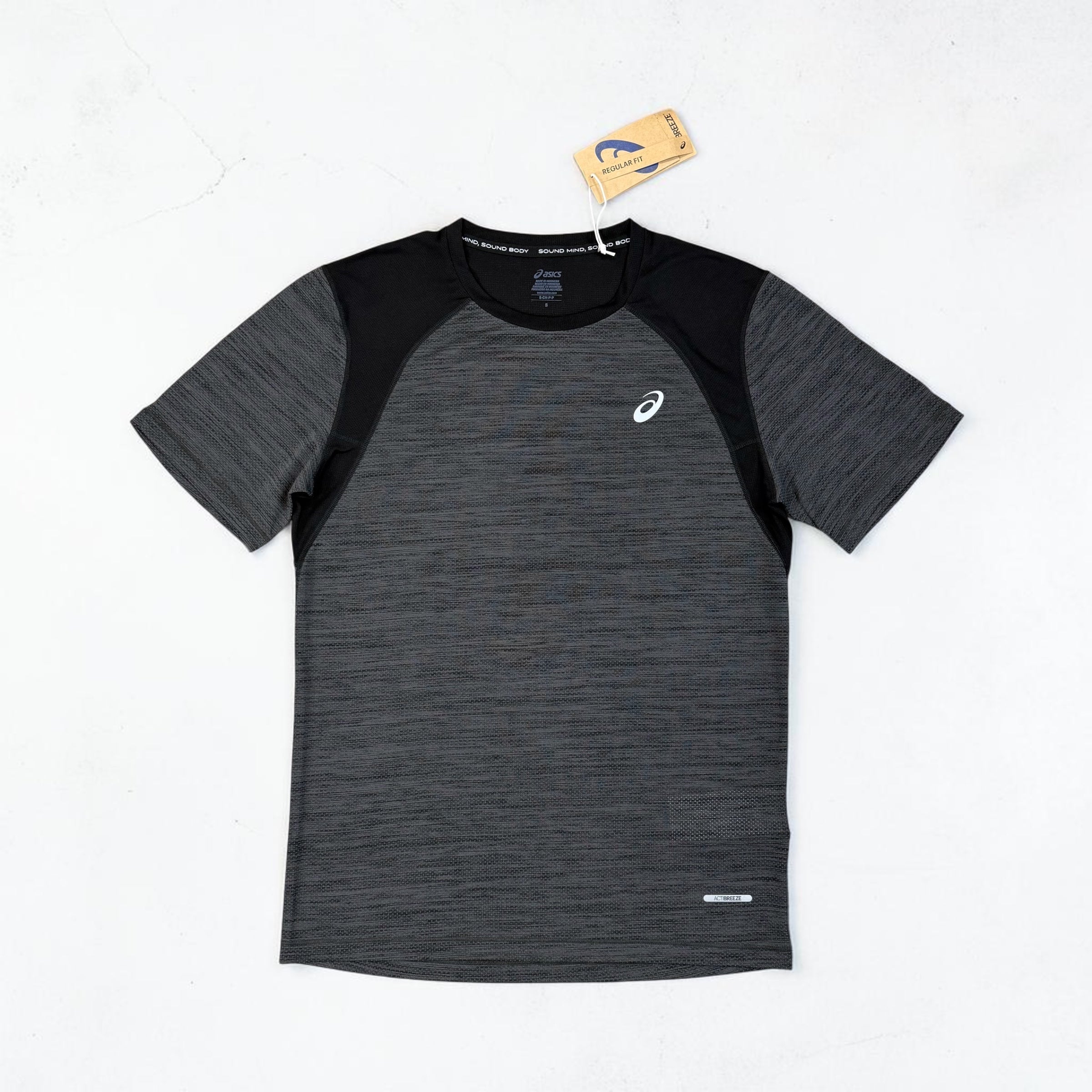 ASICS ROAD T-SHIRT AND CORE SHORTS SET - BLACK ANTHRACITE
