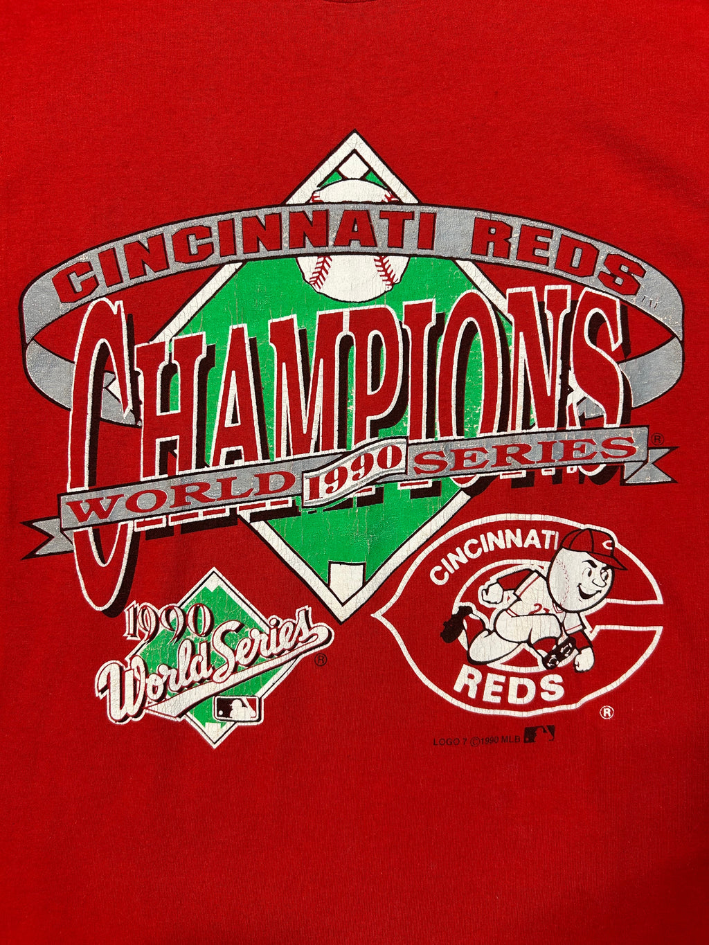 Vintage 1990 Cincinnati Reds Logo 7 Tee