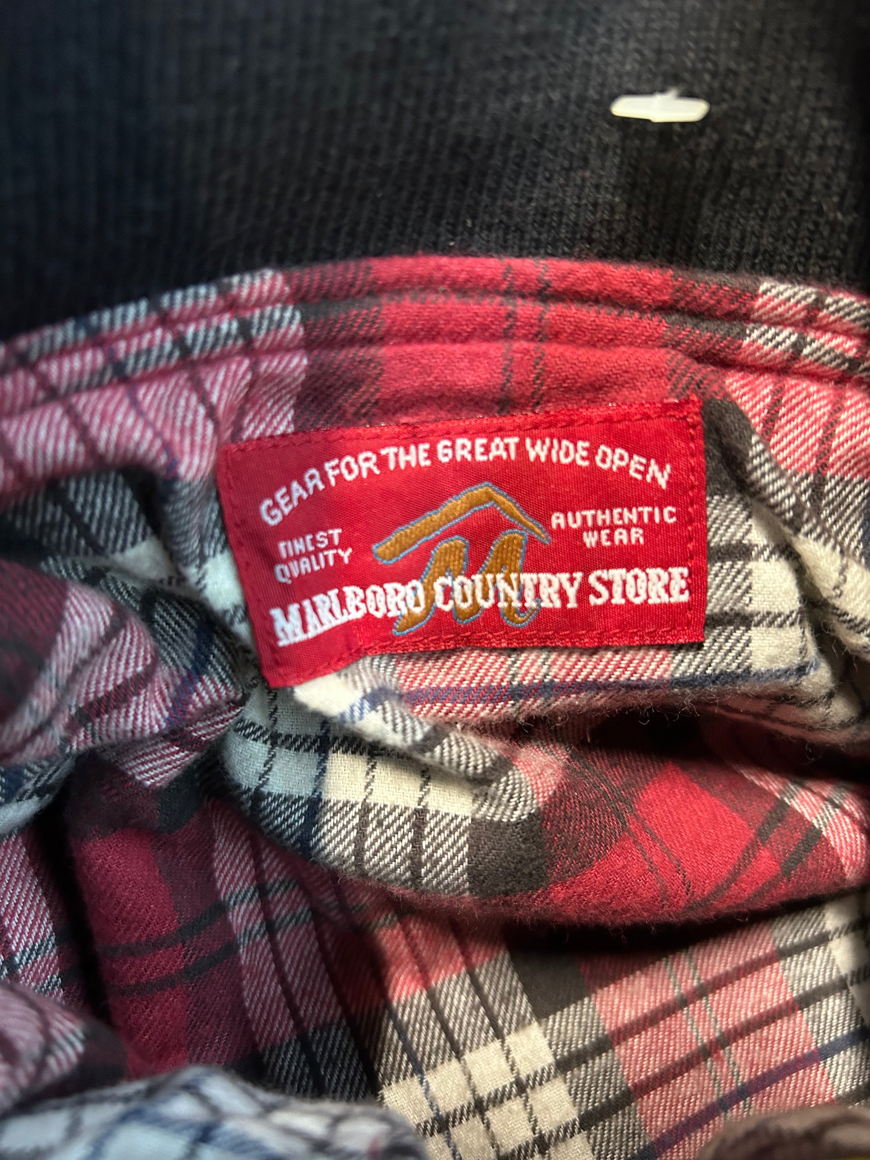Vintage Marlboro Country Store Trench Jacket Inside Blanket Lining