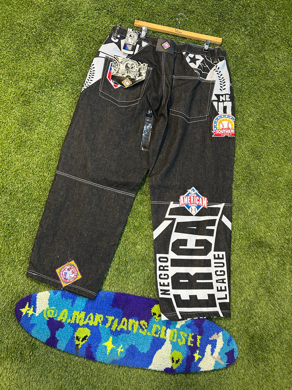 Y2K NLBM Black Denim Embroidered Jacket+Denim Jeans