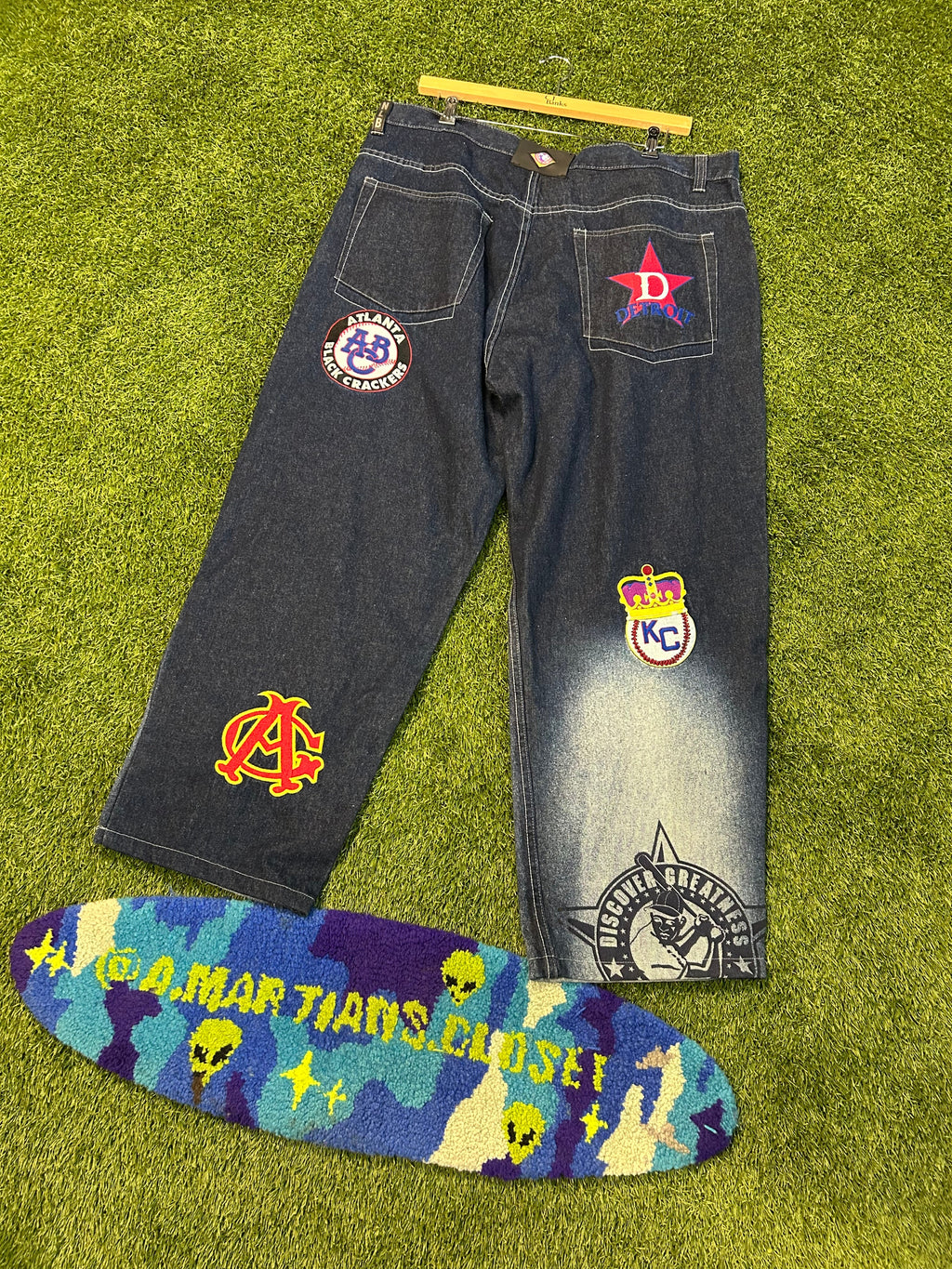 Y2K NLBM Blue Denim Embroidered Jacket+Denim Jeans