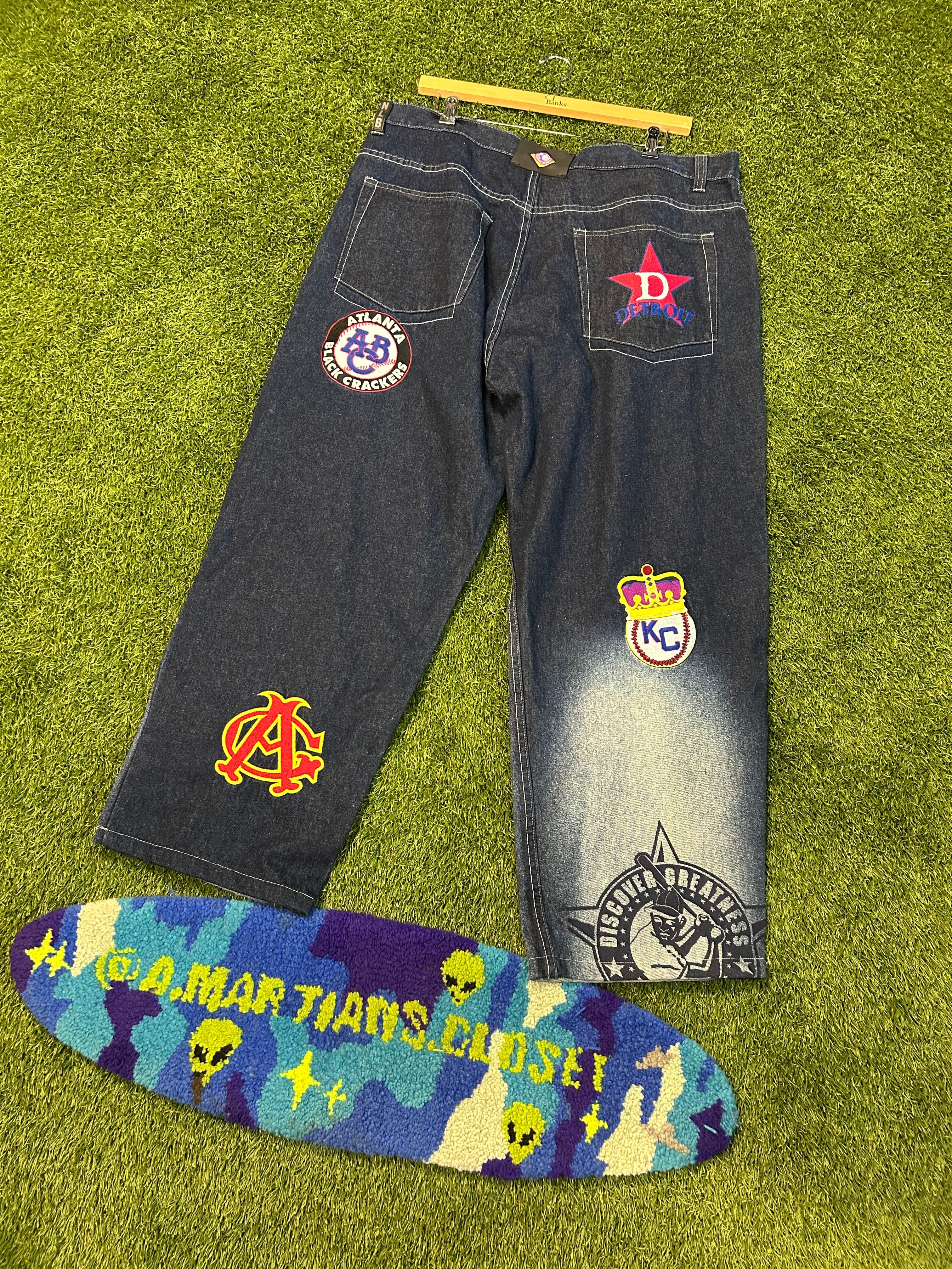 Y2K NLBM Blue Denim Embroidered Jacket+Denim Jeans