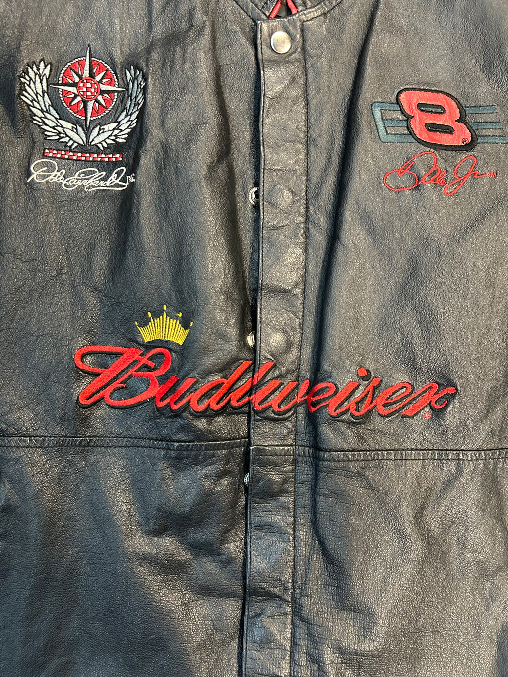 Vintage Dale Earnhardt Budweiser Leather NASCAR Coat