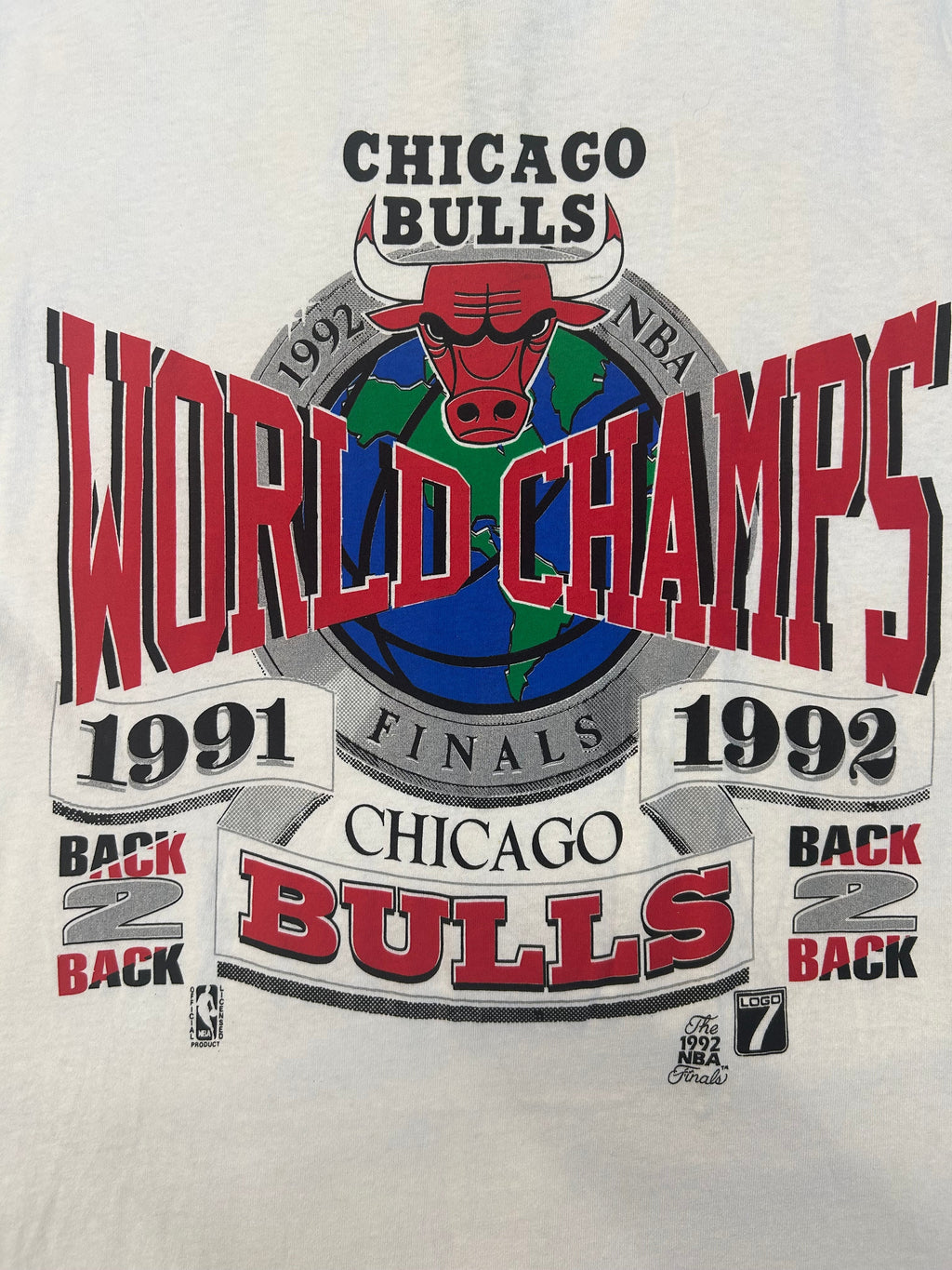Vintage 1991 Chicago Bulls World Champs Back 2 Back Tee
