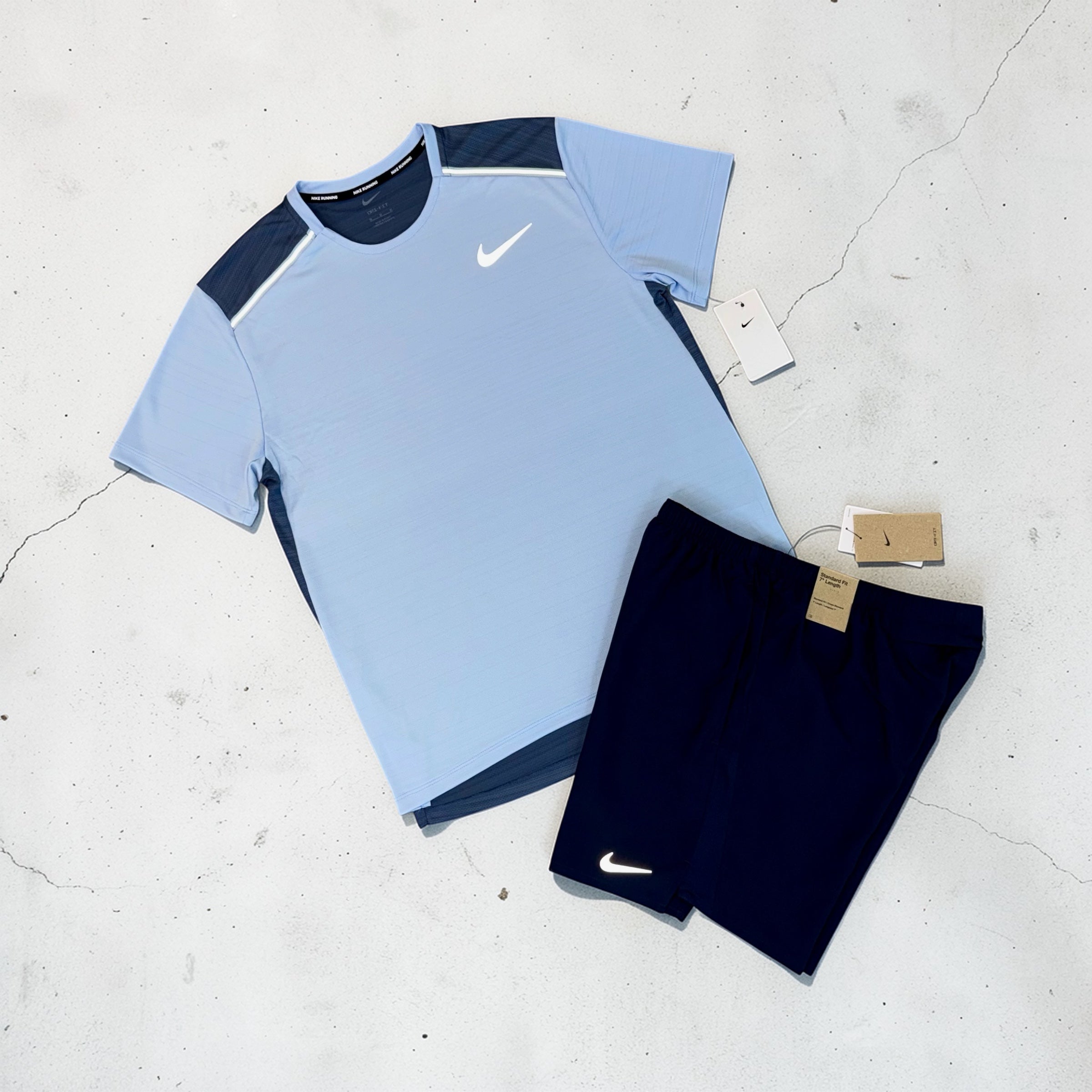 NIKE MILER AND 7” CHALLENGER SHORTS SET - LIGHT BLUE / NAVY SHORTS