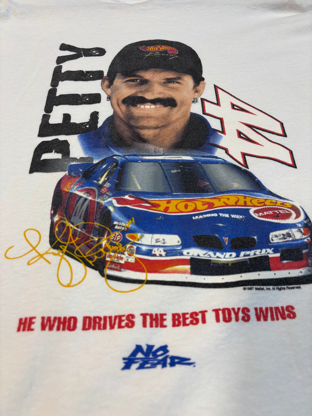 1997 Kyle Petty No Fear Hot Wheels NASCAR T-Shirt Size 2XL No Fear Tag