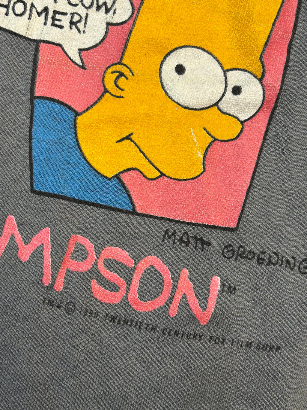 Vintage 1990 The Many Moods Of Bart Simpson Kids Long Sleeve Tee