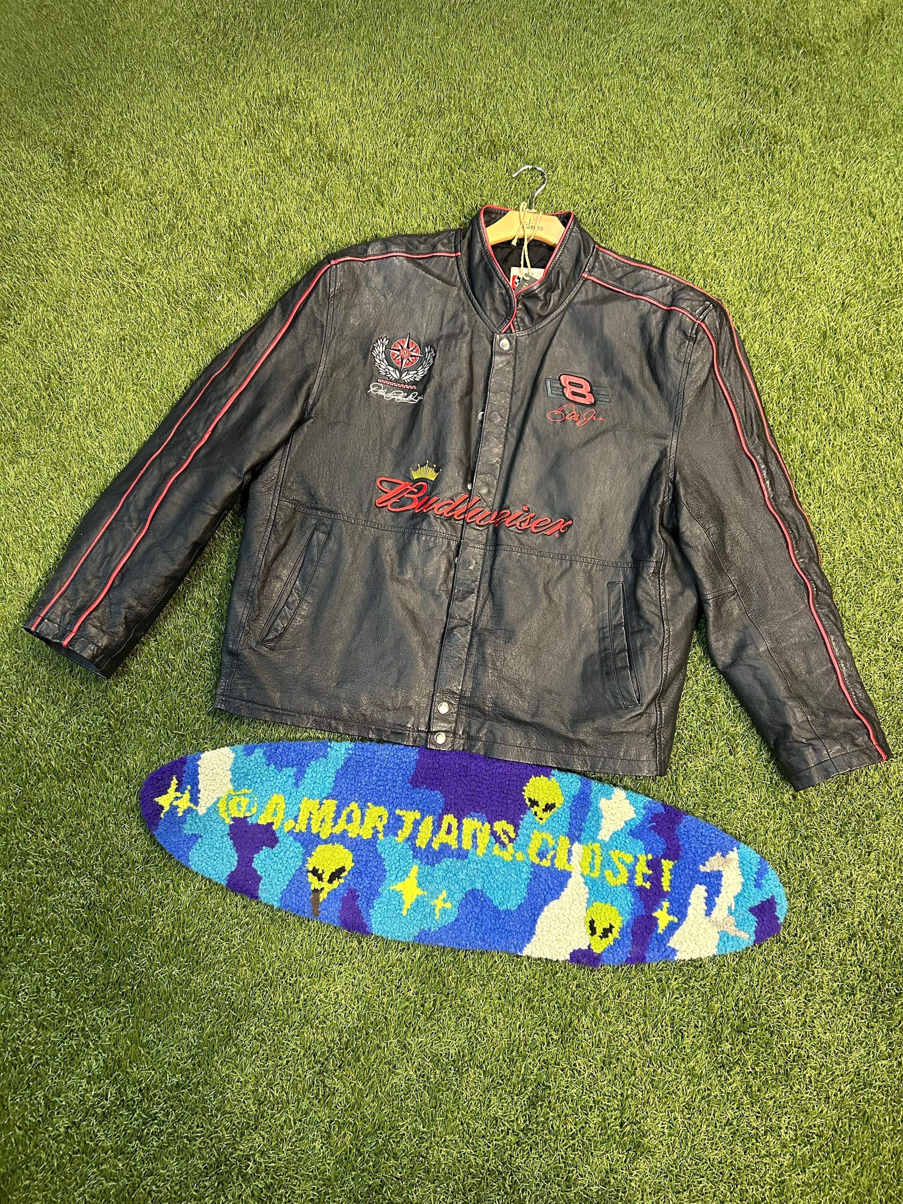 Vintage Dale Earnhardt Budweiser Leather NASCAR Coat