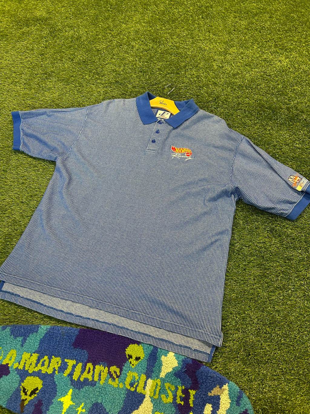 Vintage Hot Wheels Mattel Embroidered Logo Collard Shirt