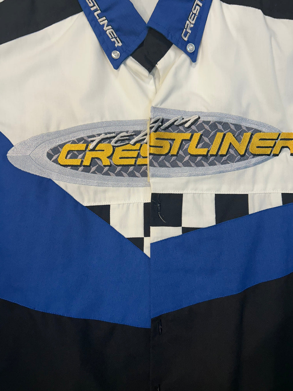 Vintage 90s Team Crestliner Race Crew Button Up