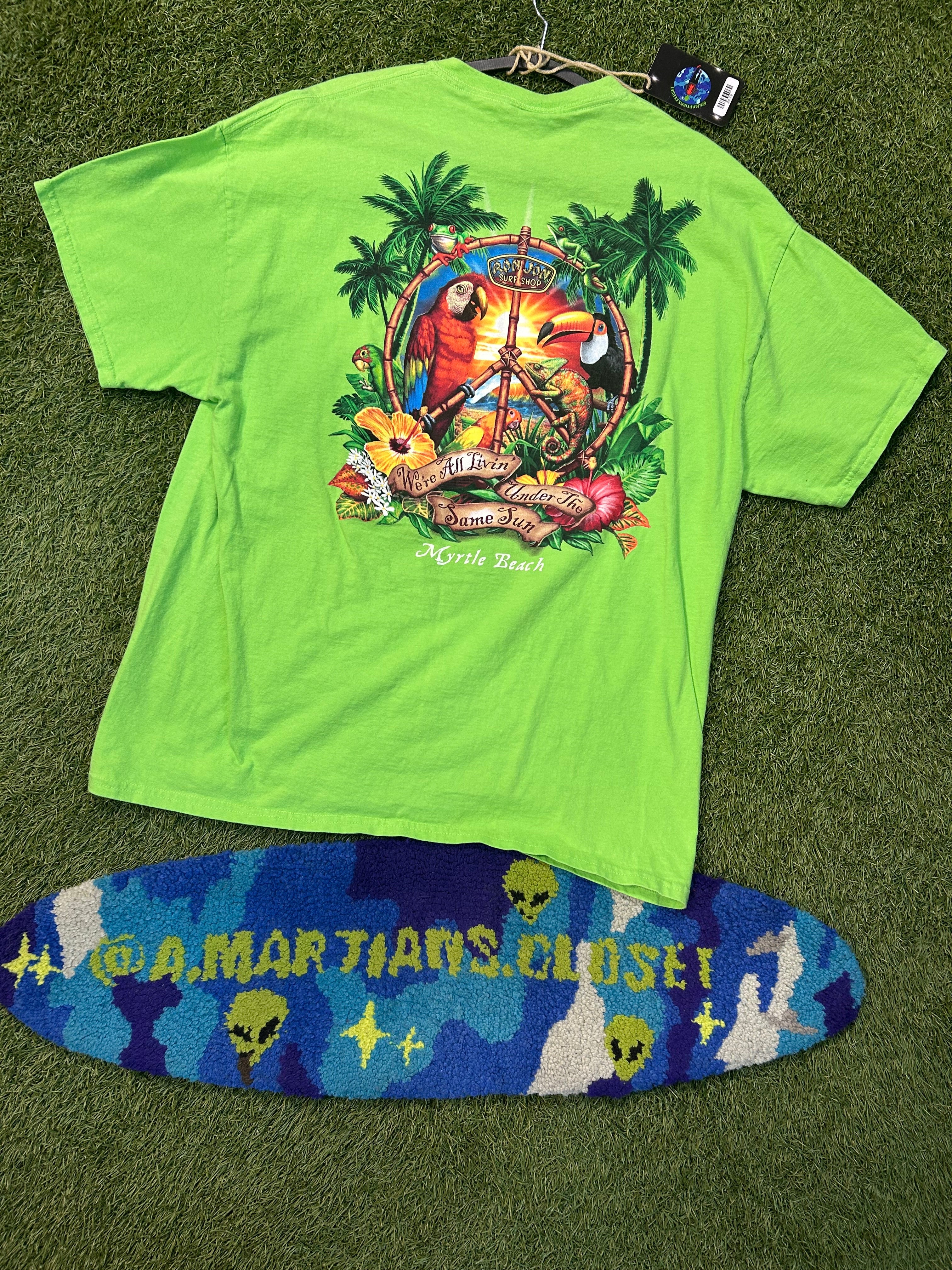 Ron Jon Surf Shop Lime Green Myrtle Beach Bird Tee
