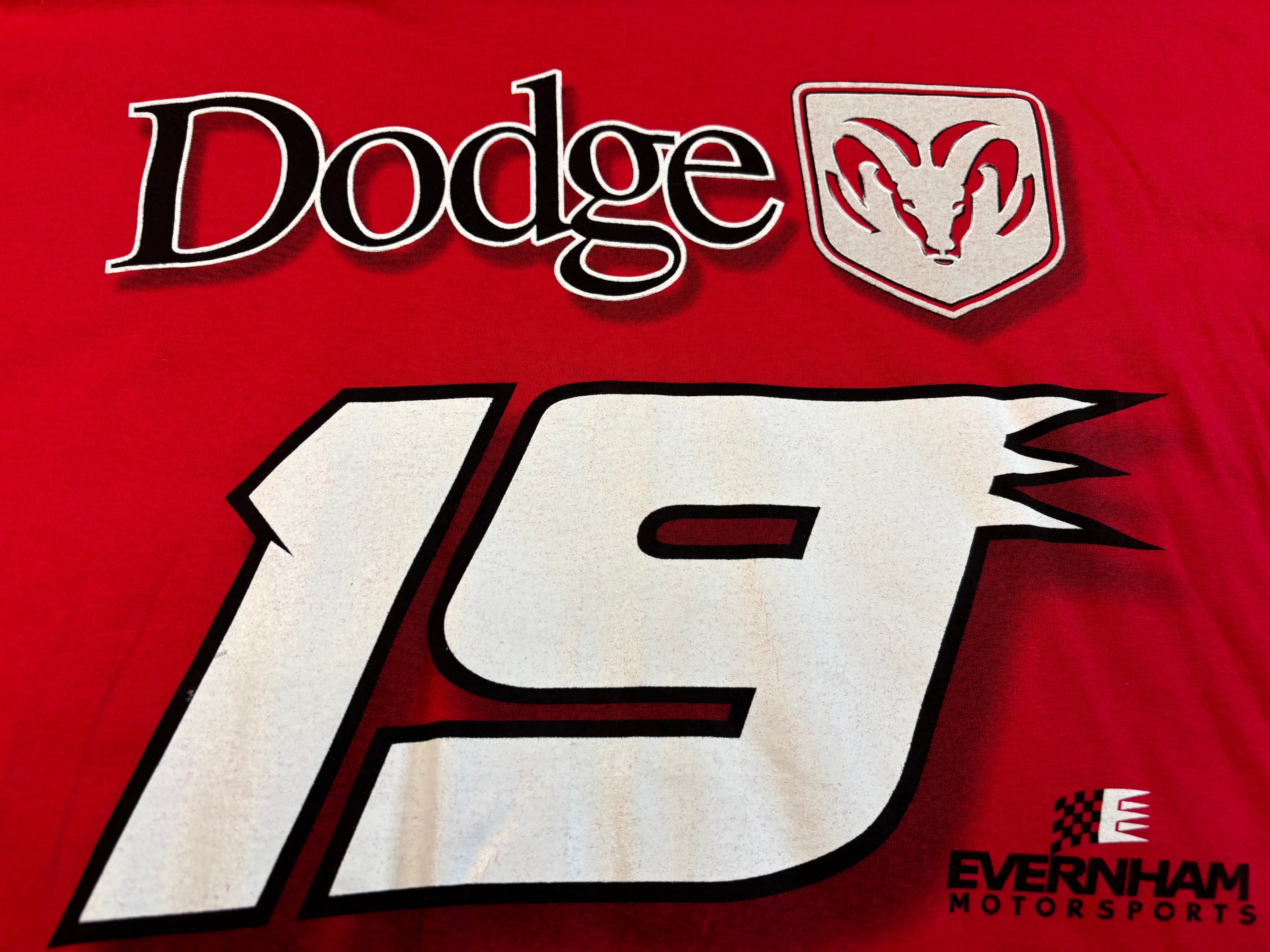 Dodge Ram NASCAR Winston Cup Series #19 Racing T-Shirt Size XL Hanes Heavyweight Tag
