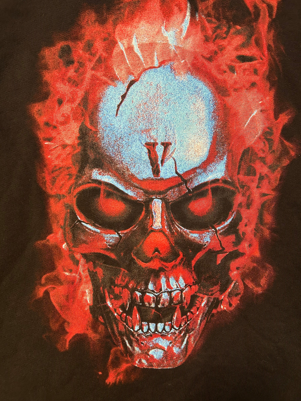 Vlone Red Flame Cropped Hoodie
