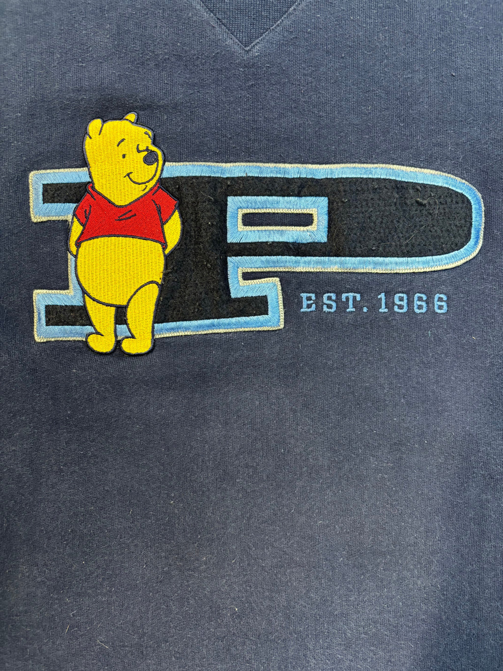 Vintage Winnie the Pooh “P” red striped crew neck Disney pals