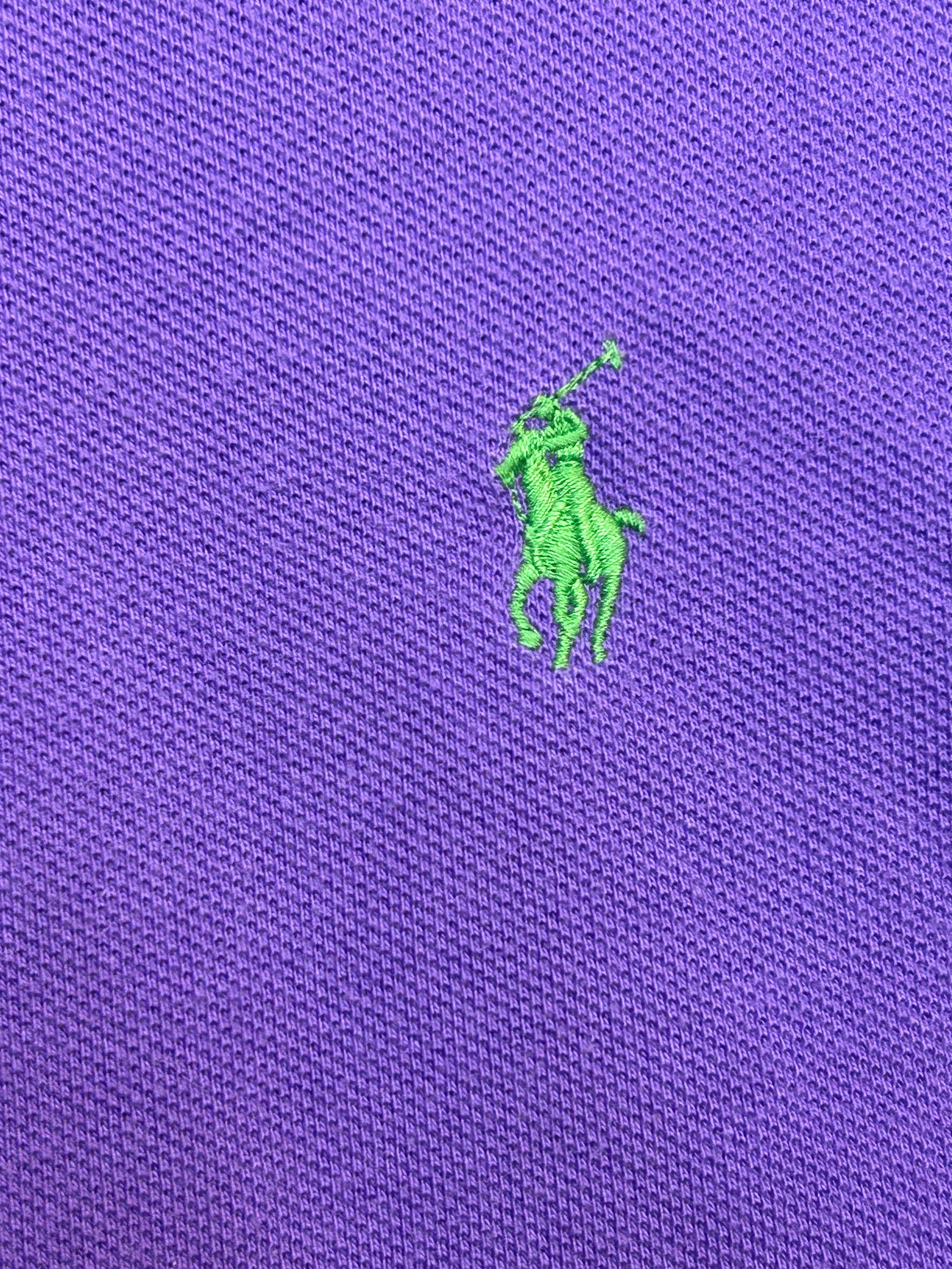 Vintage Single Stitch Polo Ralph Lauren Purple W/Green Logo