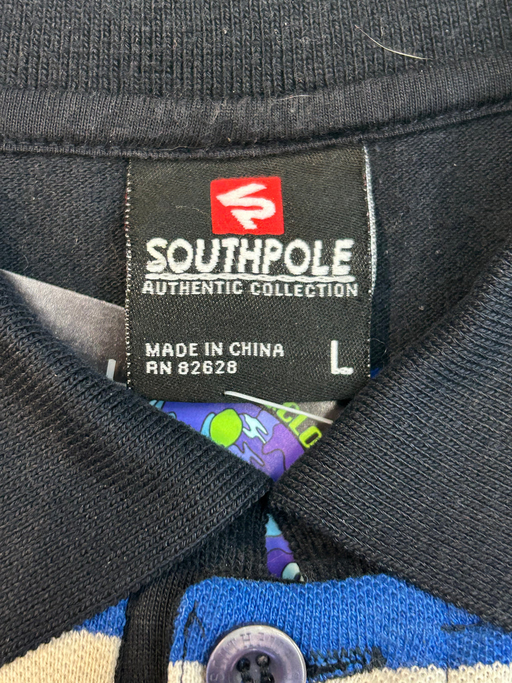 Y2K South Pole Stripped Collard Shirt
