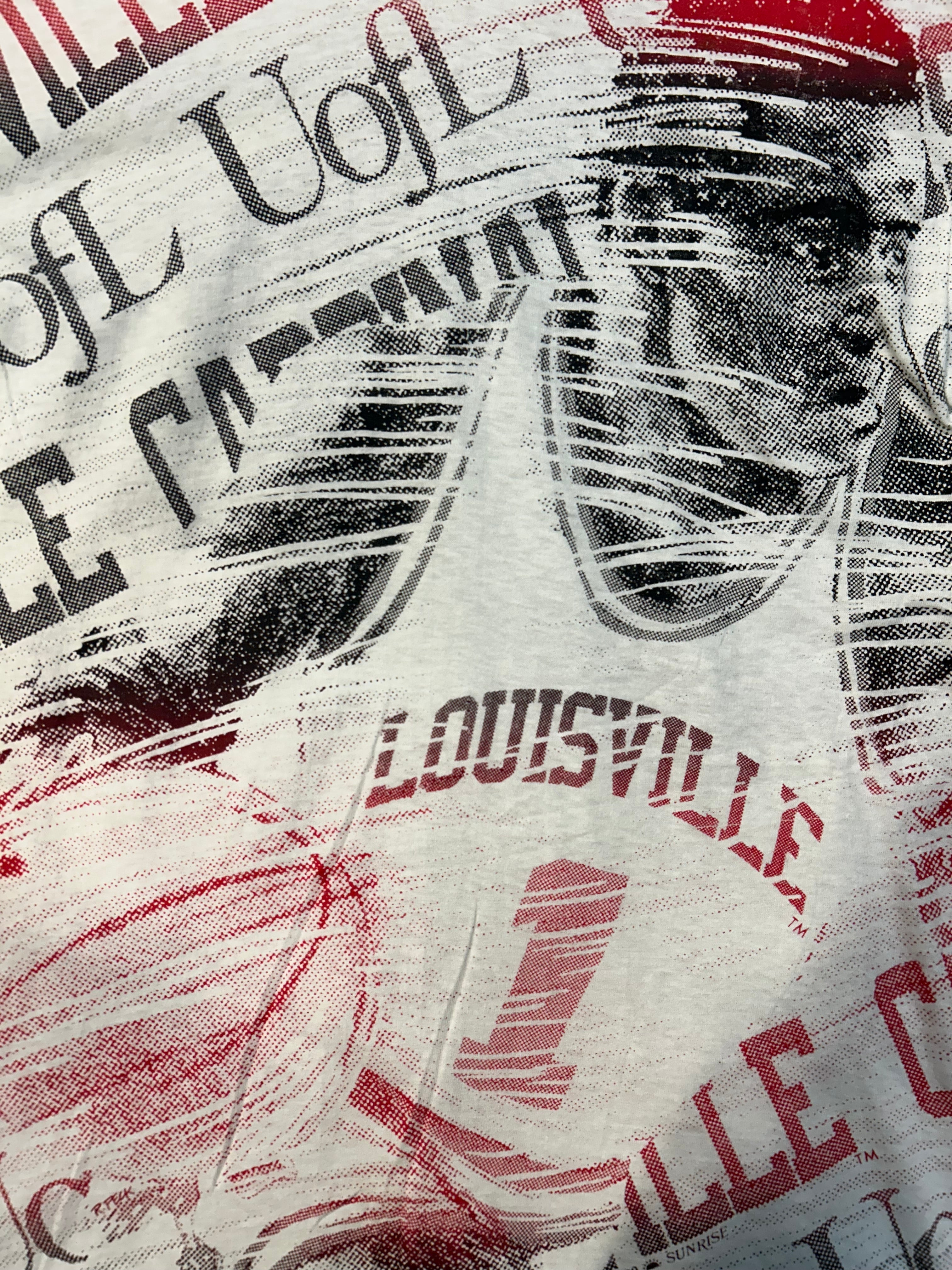 Vintage 1990 University Of Louisville AOP Basketball Tee